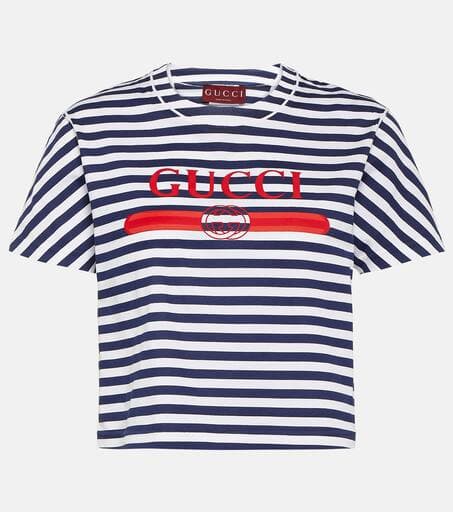 Logo Striped Cotton Jersey T-Shirt - Image 1