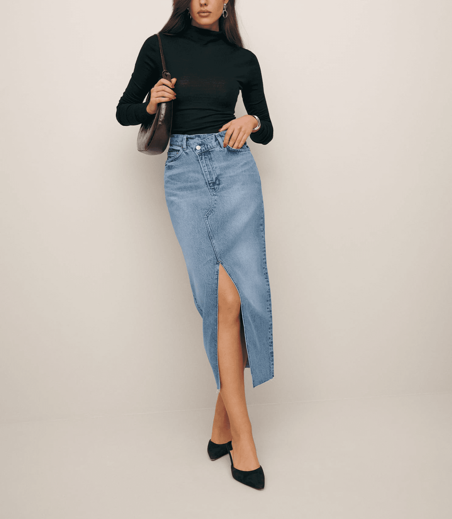 Nila Long Denim Skirt - Image 1