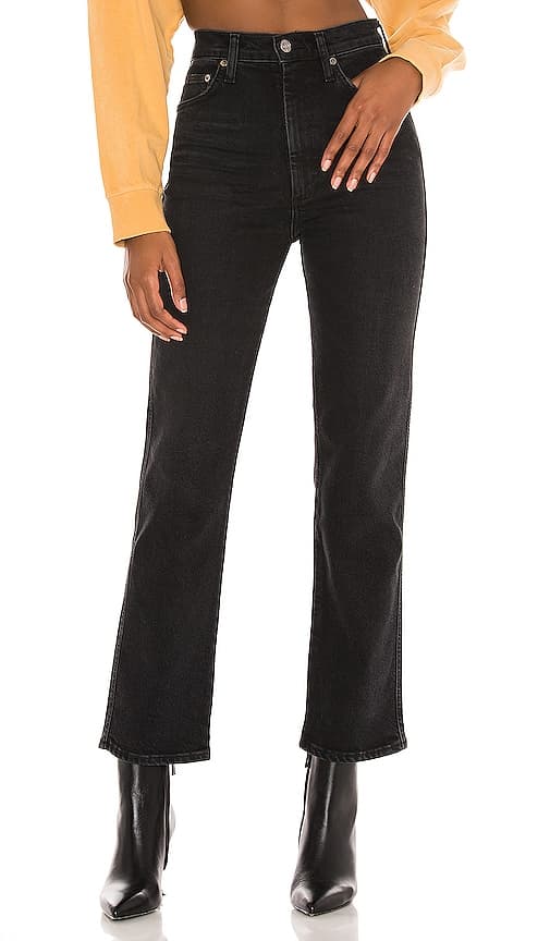 Pinch Waist High Rise Kick Flare In Panoramic - Image 1