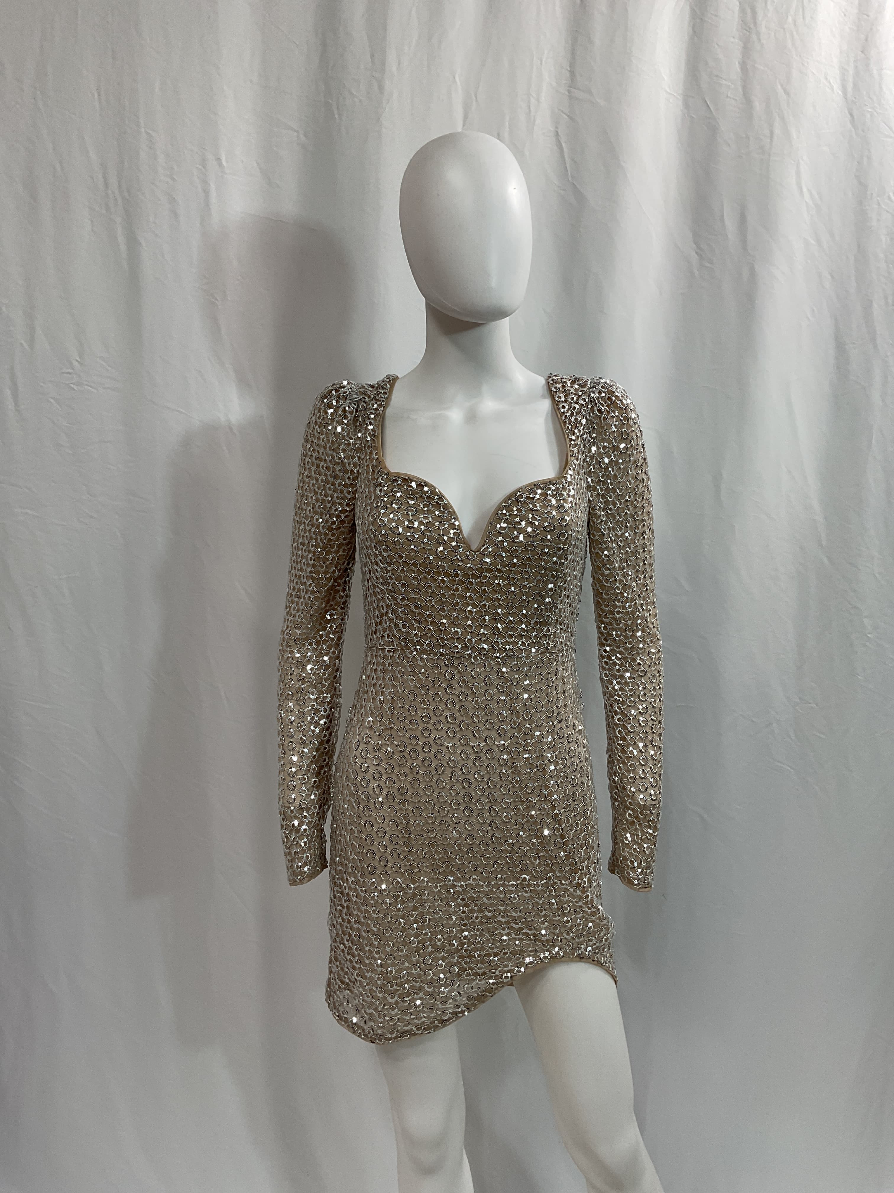 Thalia Mini Dress In Silver - Image 3