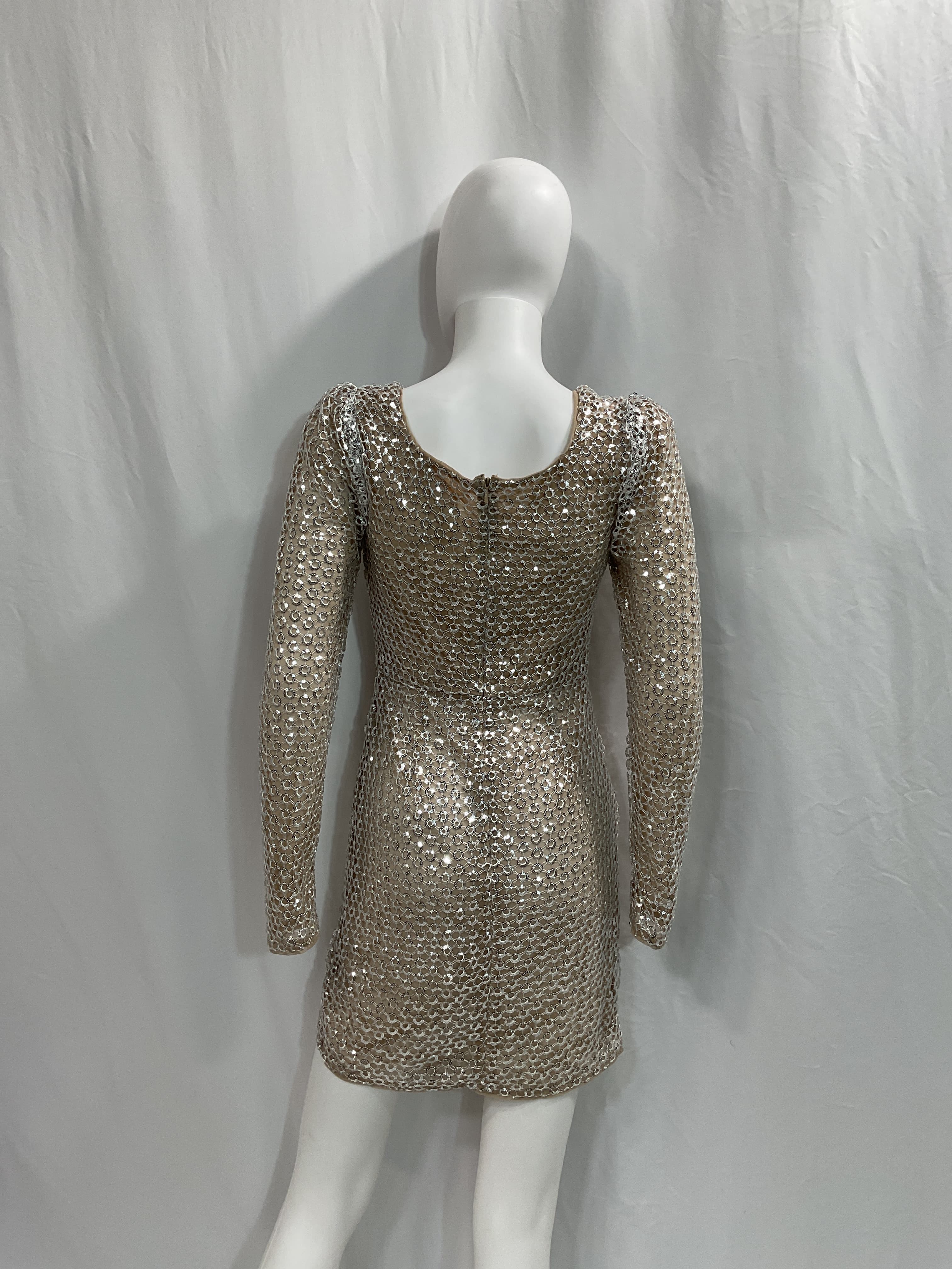 Thalia Mini Dress In Silver - Image 2