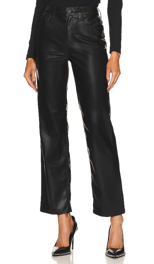 Remi Faux Leather High Rise Straight In Black - Image 1