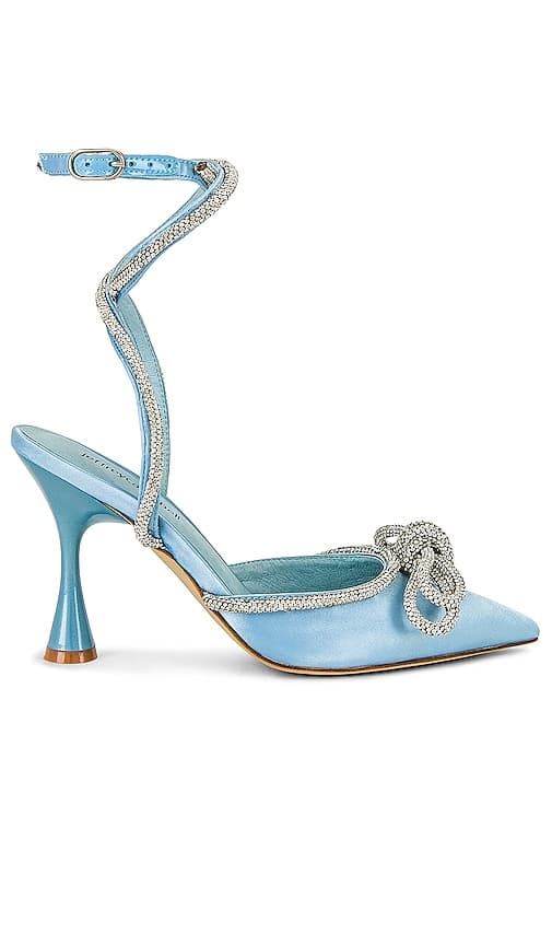 Jeffrey Campbell X Revolve Apresdouze Heel In Baby Blue Satin Silver - Image 1