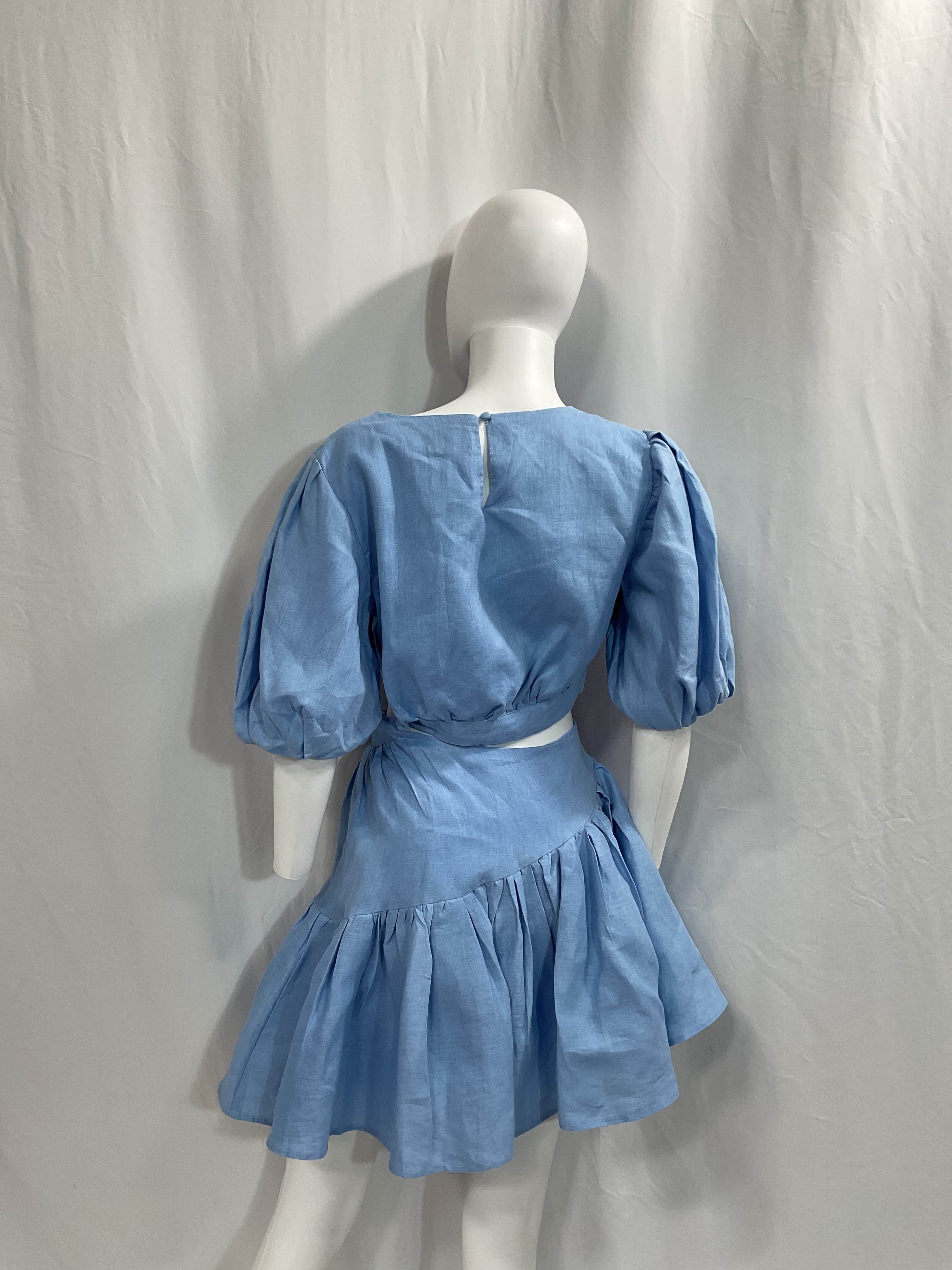 Mimi Linen Mini Dress In Cornflower - Image 2