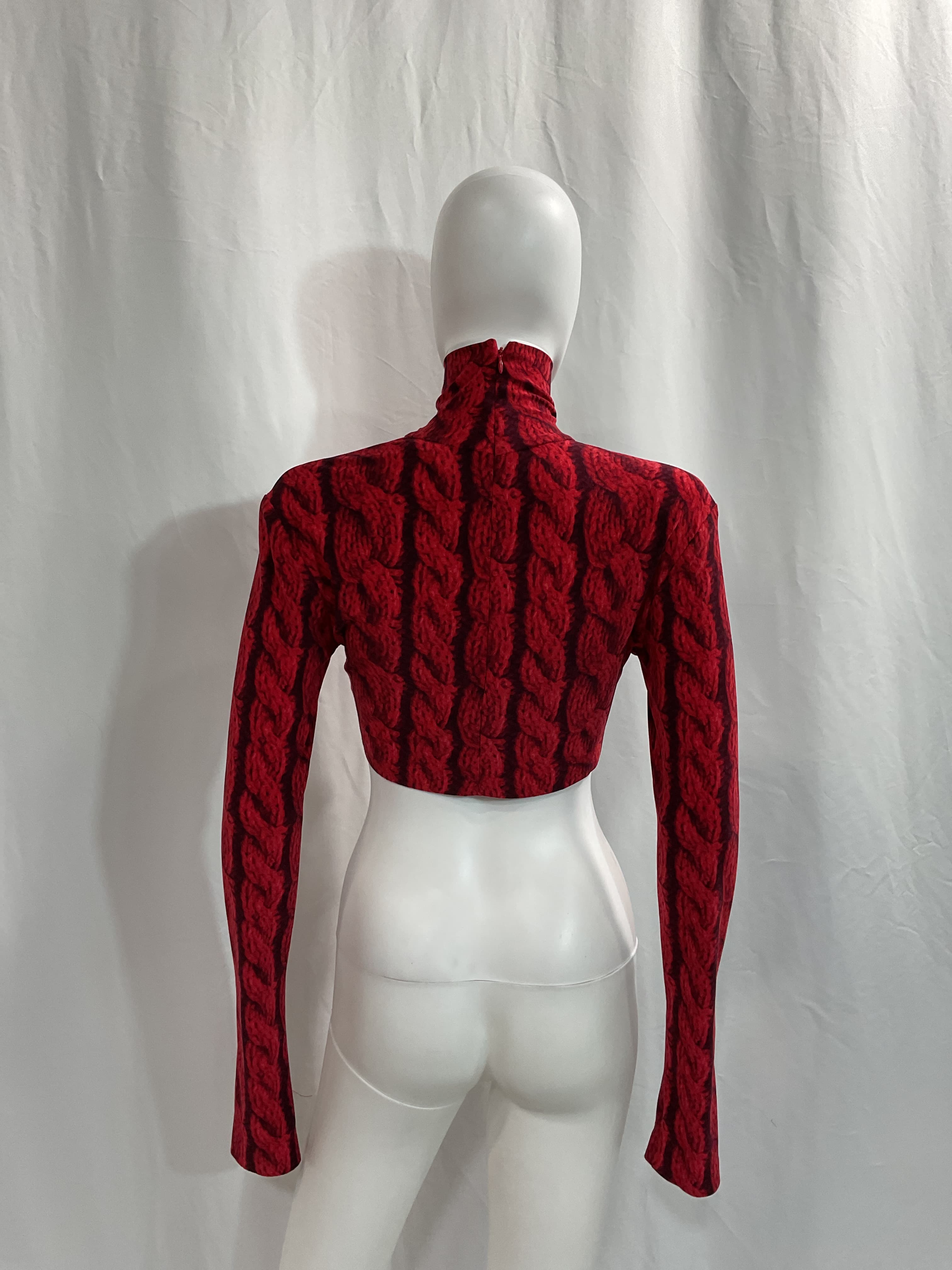 Slimm Fit Turtleneck Cropped Top - Image 2