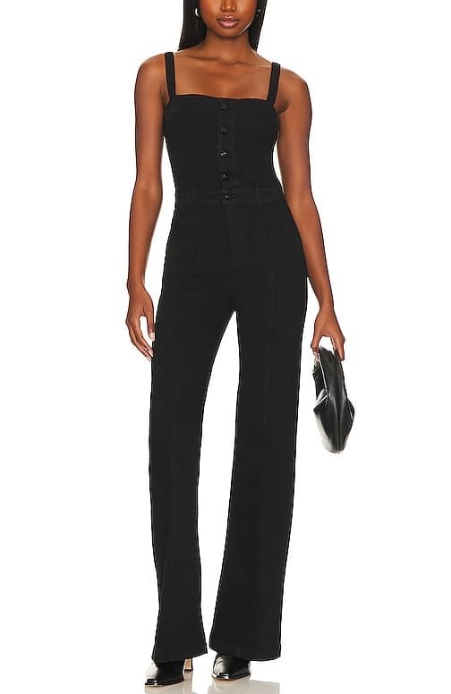 Leenah Jumpsuit In Black Shadow - Image 1