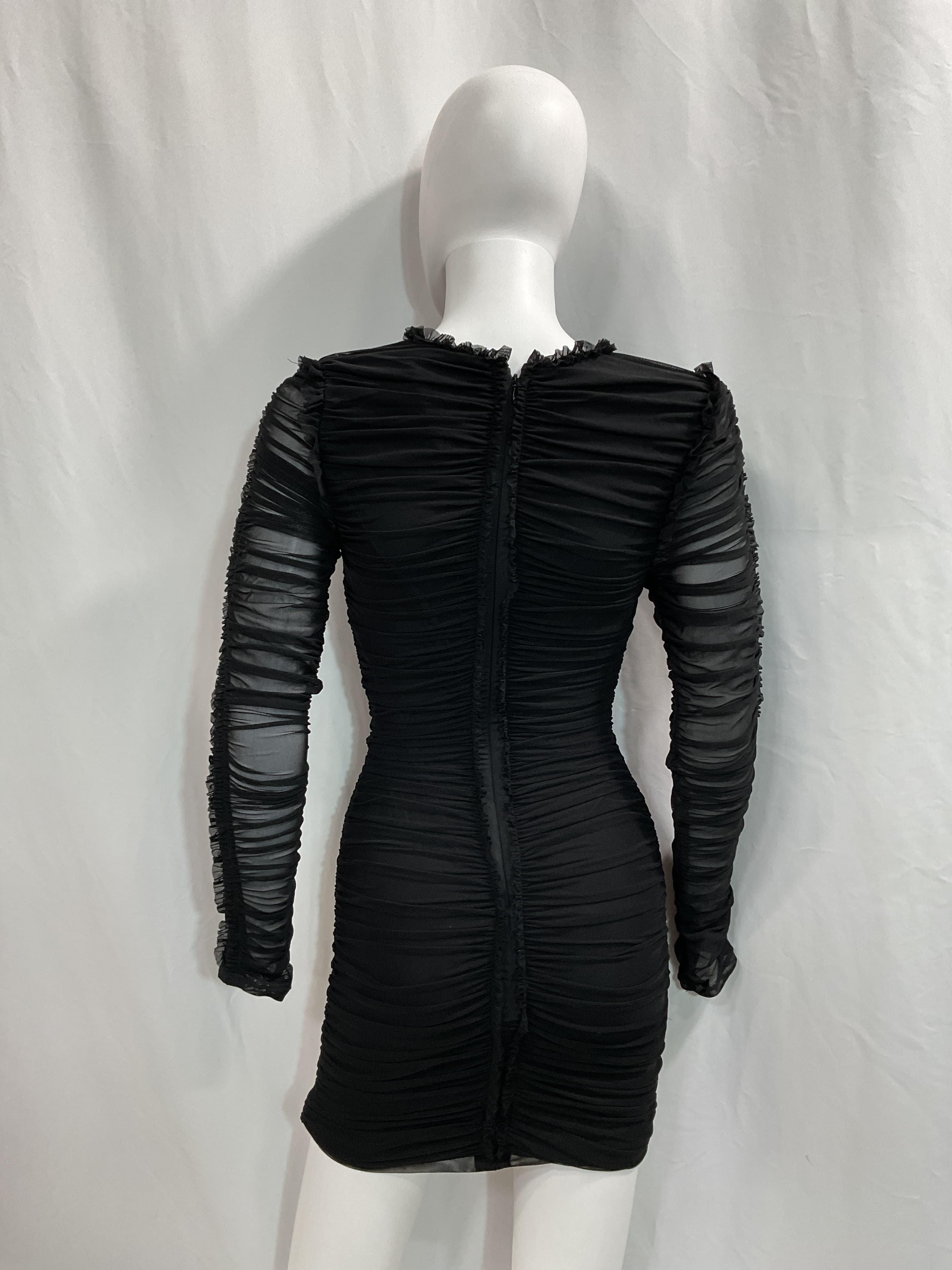Las Olas Long Sleeve Mini Dress In Black - Image 2