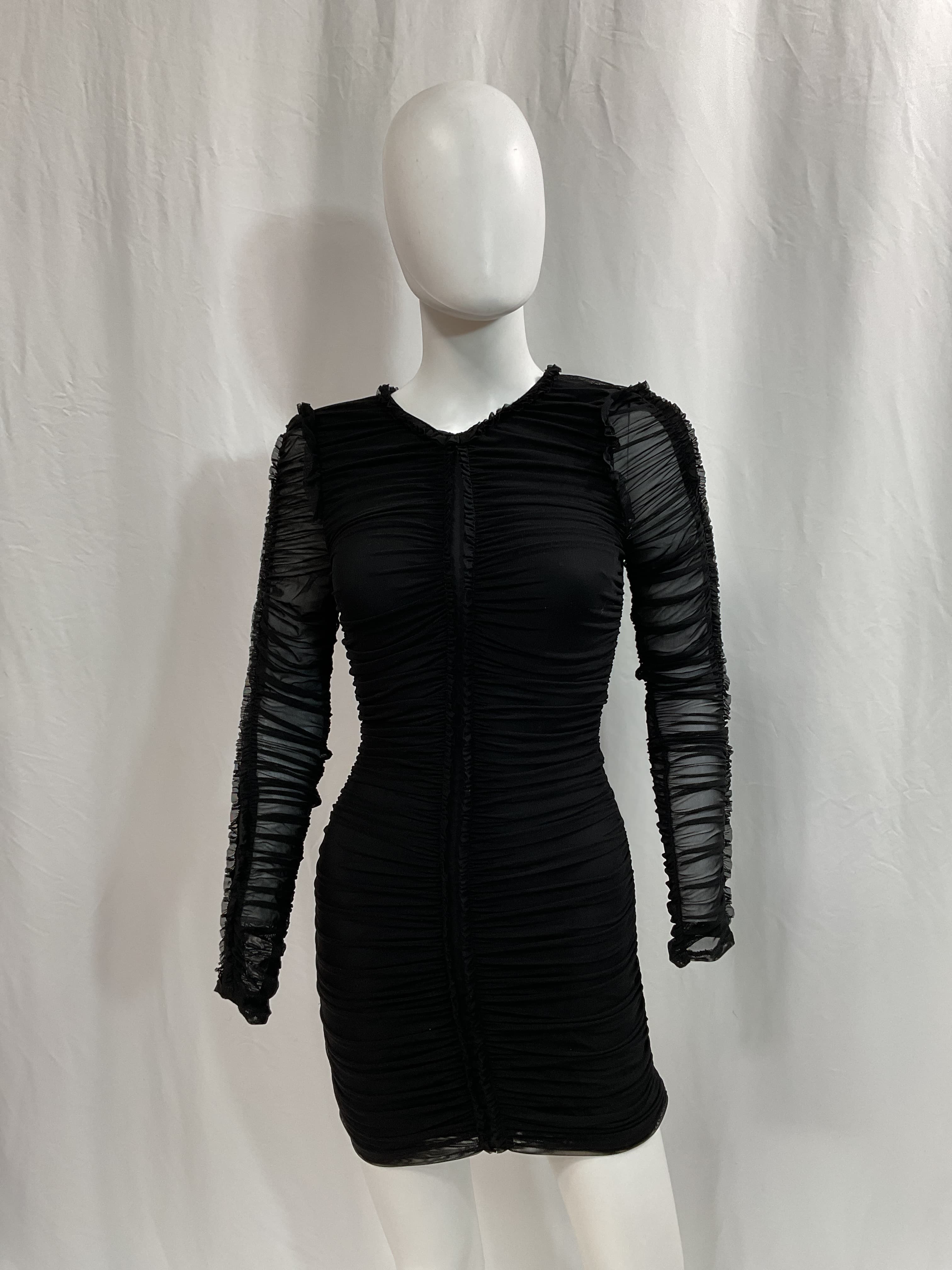 Las Olas Long Sleeve Mini Dress In Black - Image 3