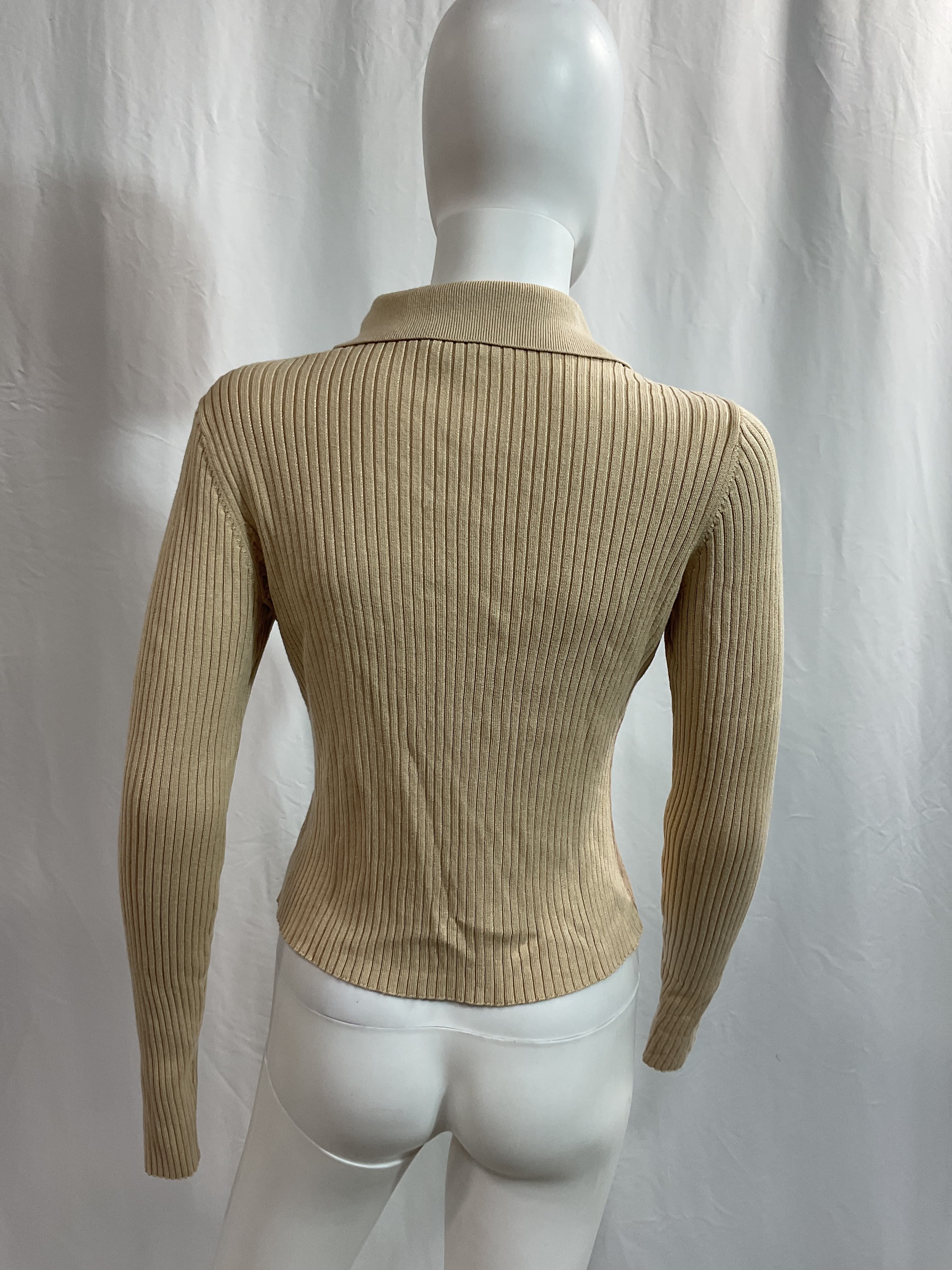 Ivali Rib Top In Beige - Image 3