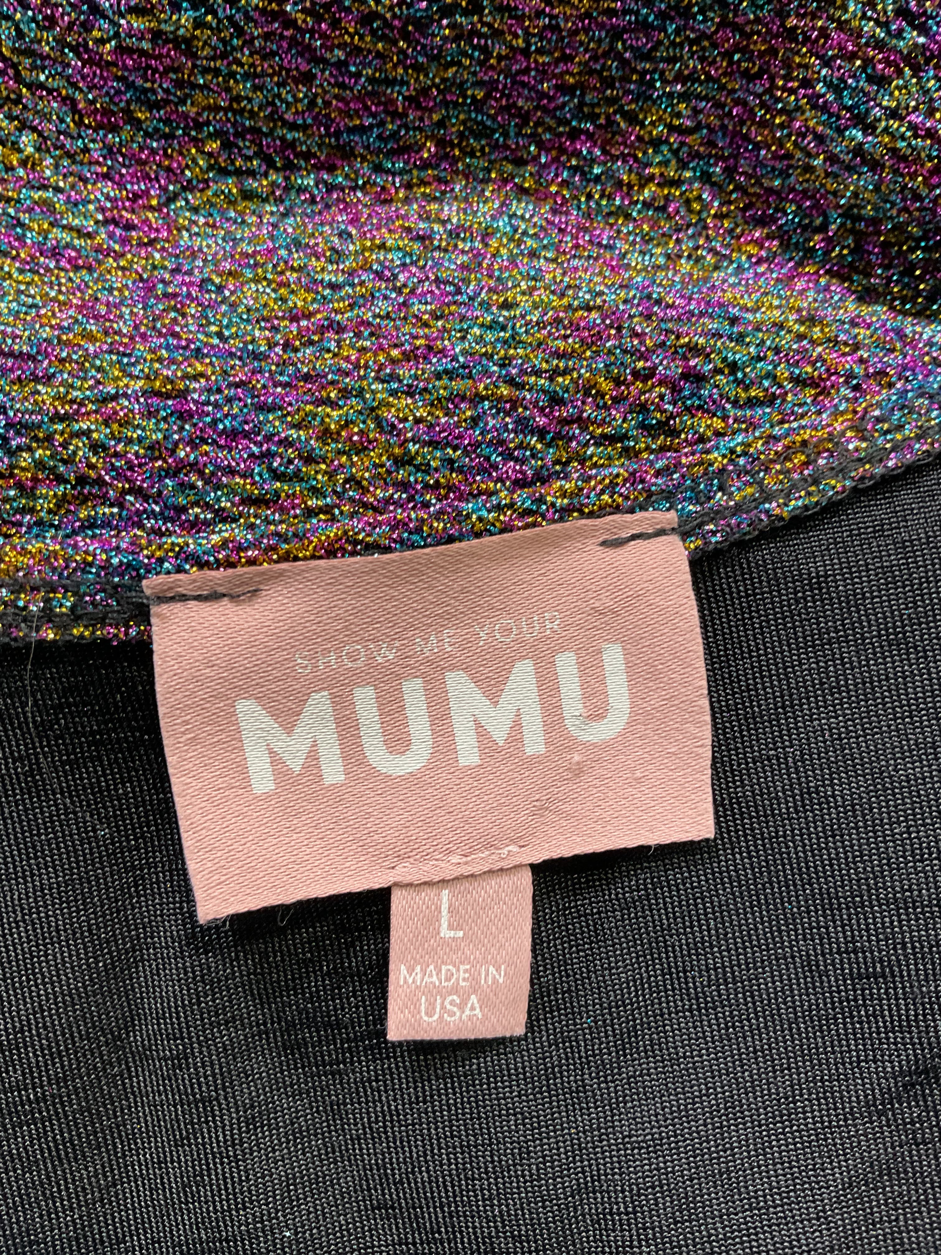 Show Me Your Mumu X Revolve Kimora Mini Dress In Rainbow Shimmy Shine - Image 3