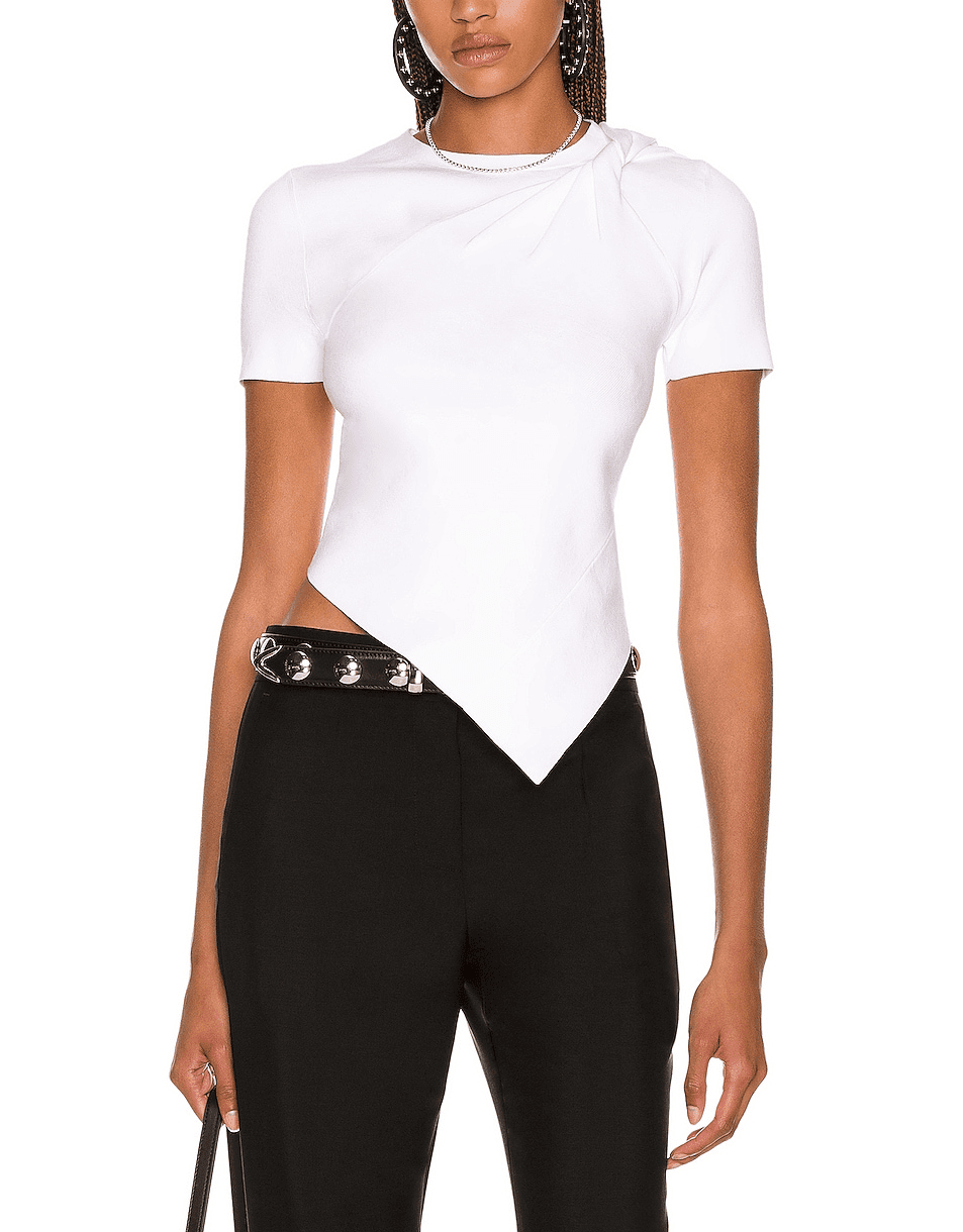 Twist Crop Top In White - Image 1