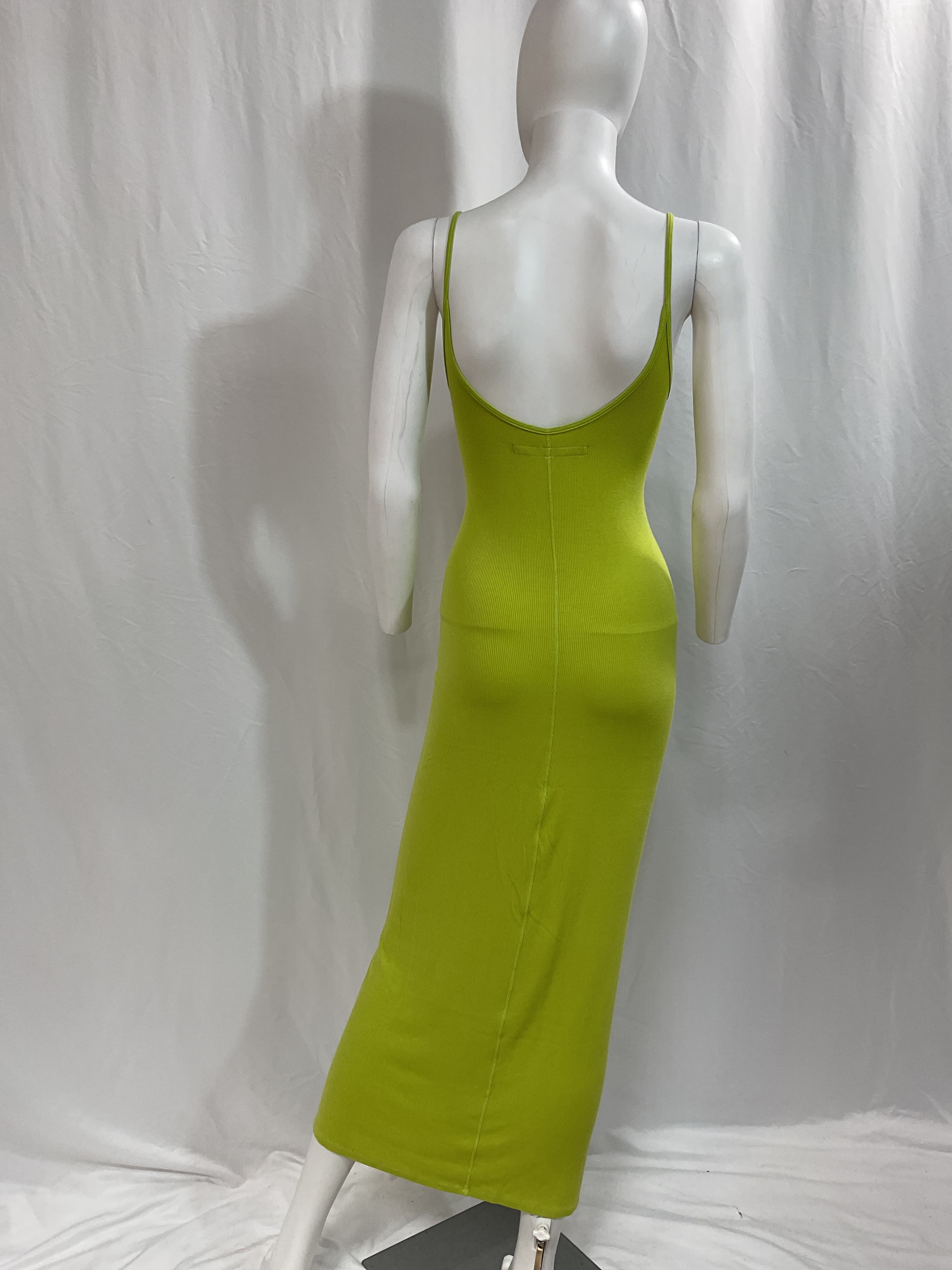 Stretch Silk Knit Essential Dress In Lime - Image 2