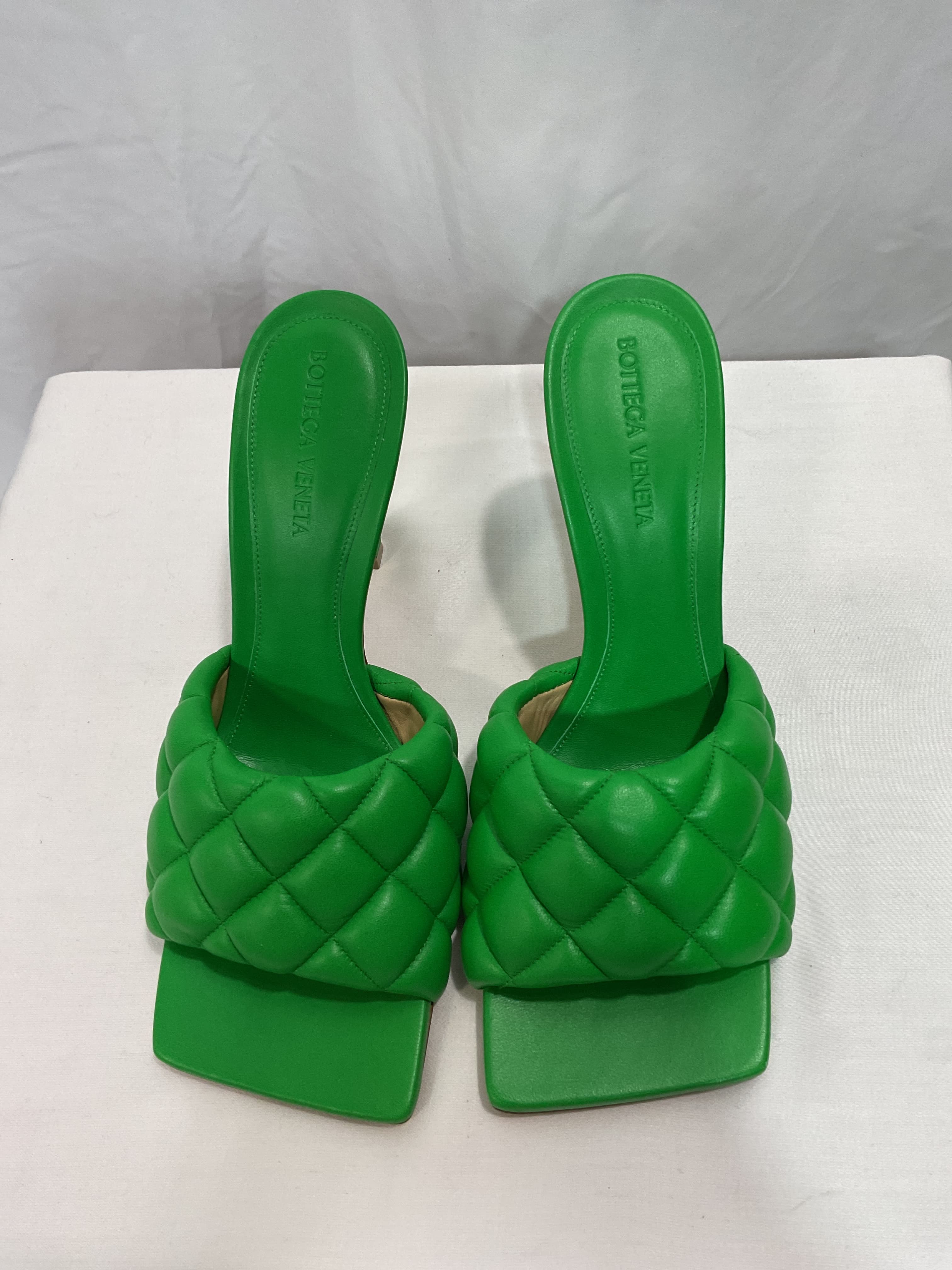 Padded Stretch Mule Sandals In Parakeet - Image 2