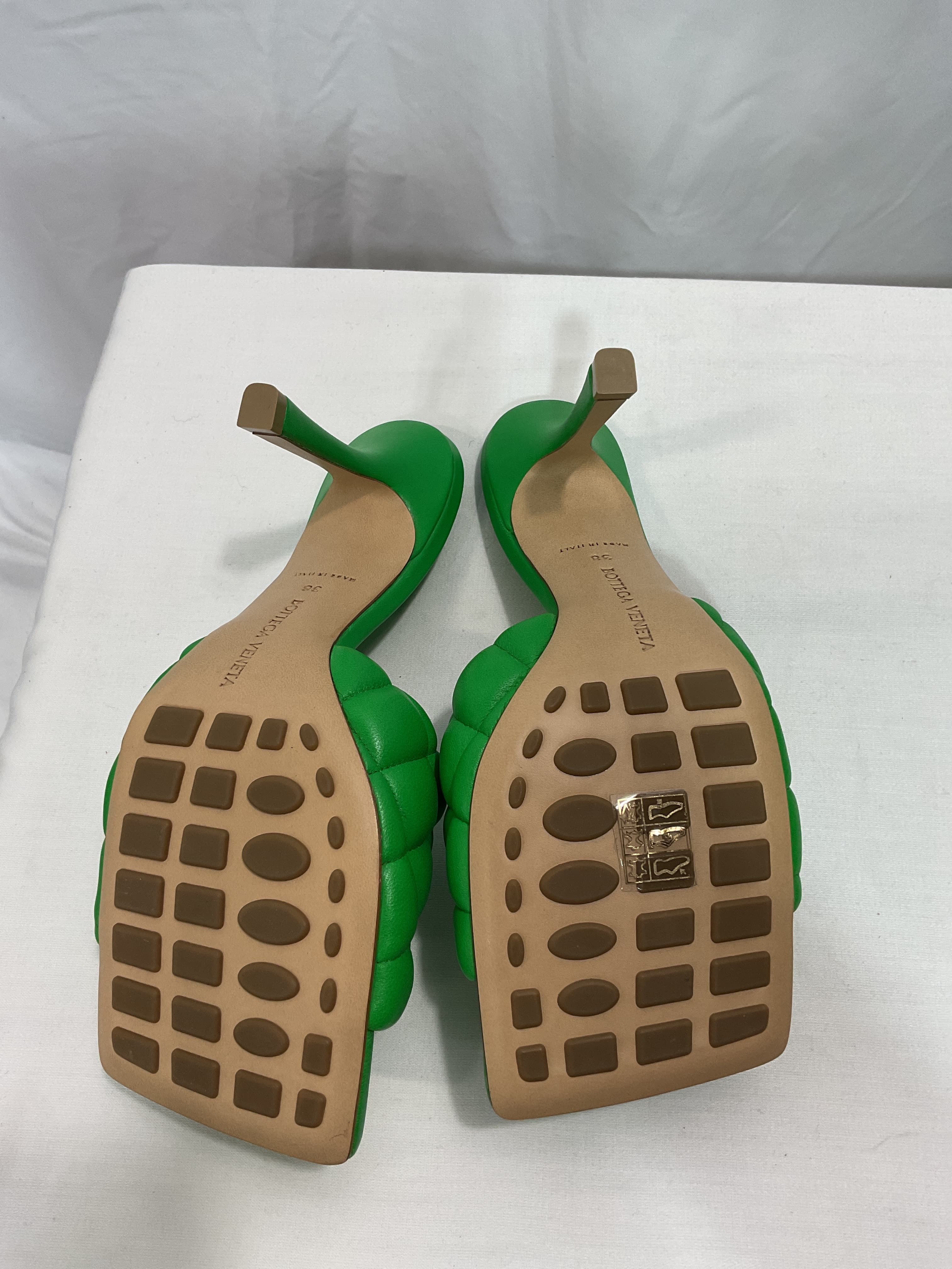 Padded Stretch Mule Sandals In Parakeet - Image 3