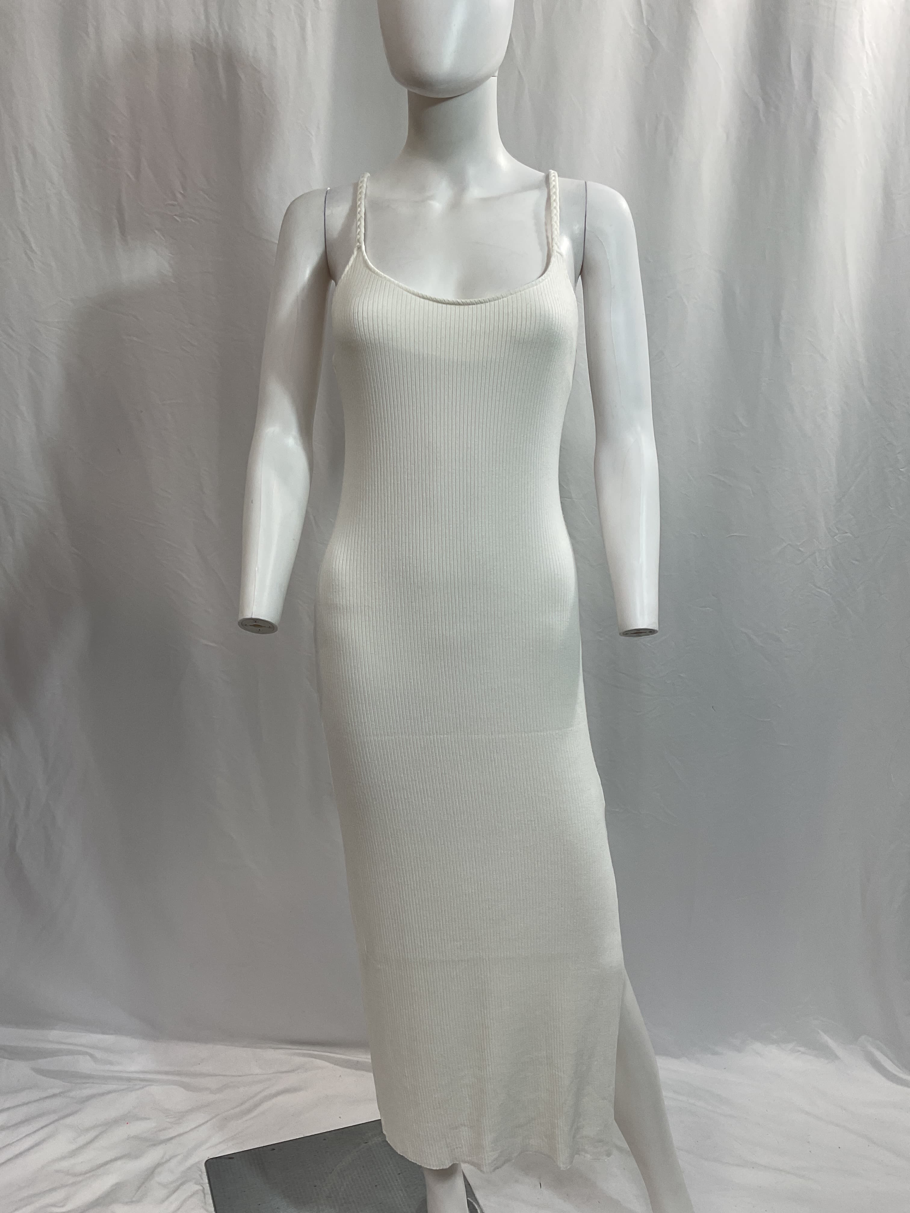 Braided Strap Midi Dress In Light Shell - Image 2