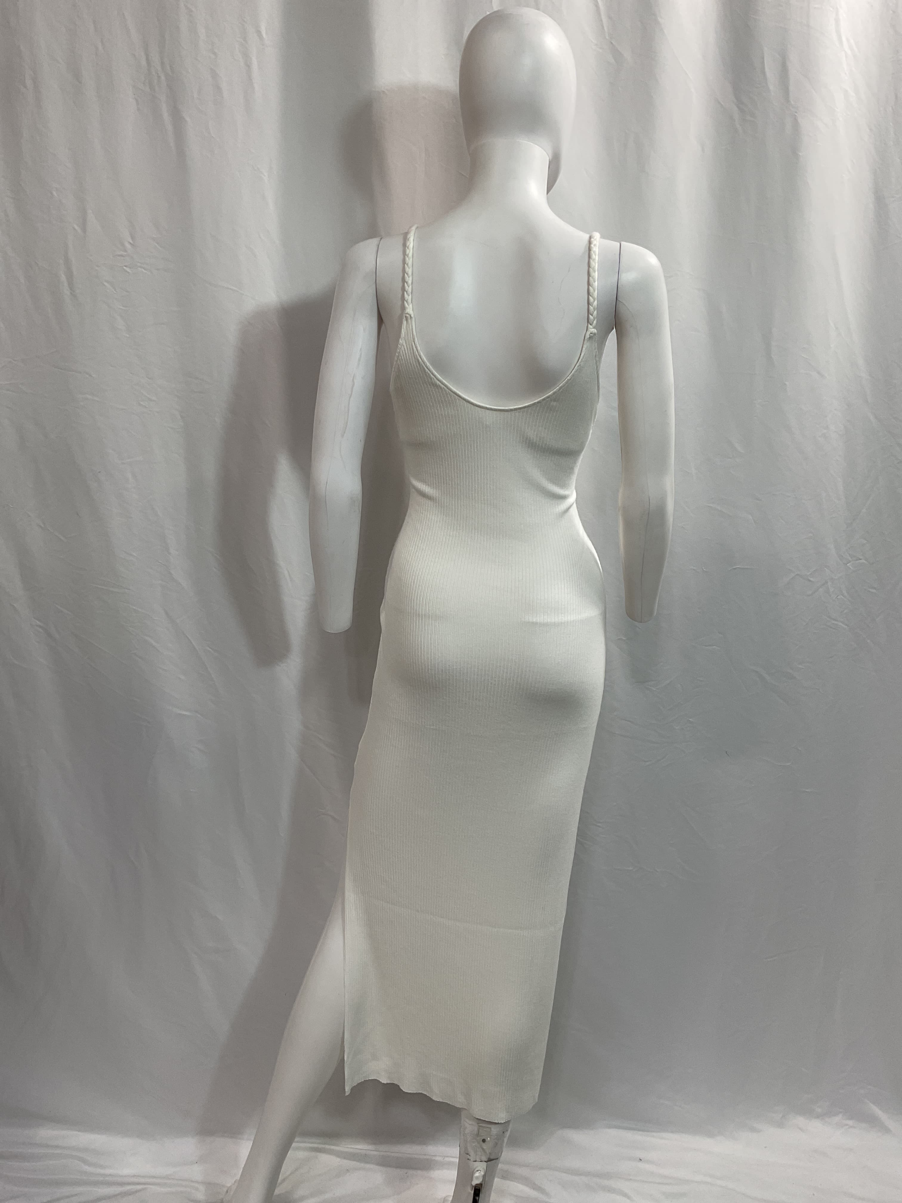 Braided Strap Midi Dress In Light Shell - Image 3