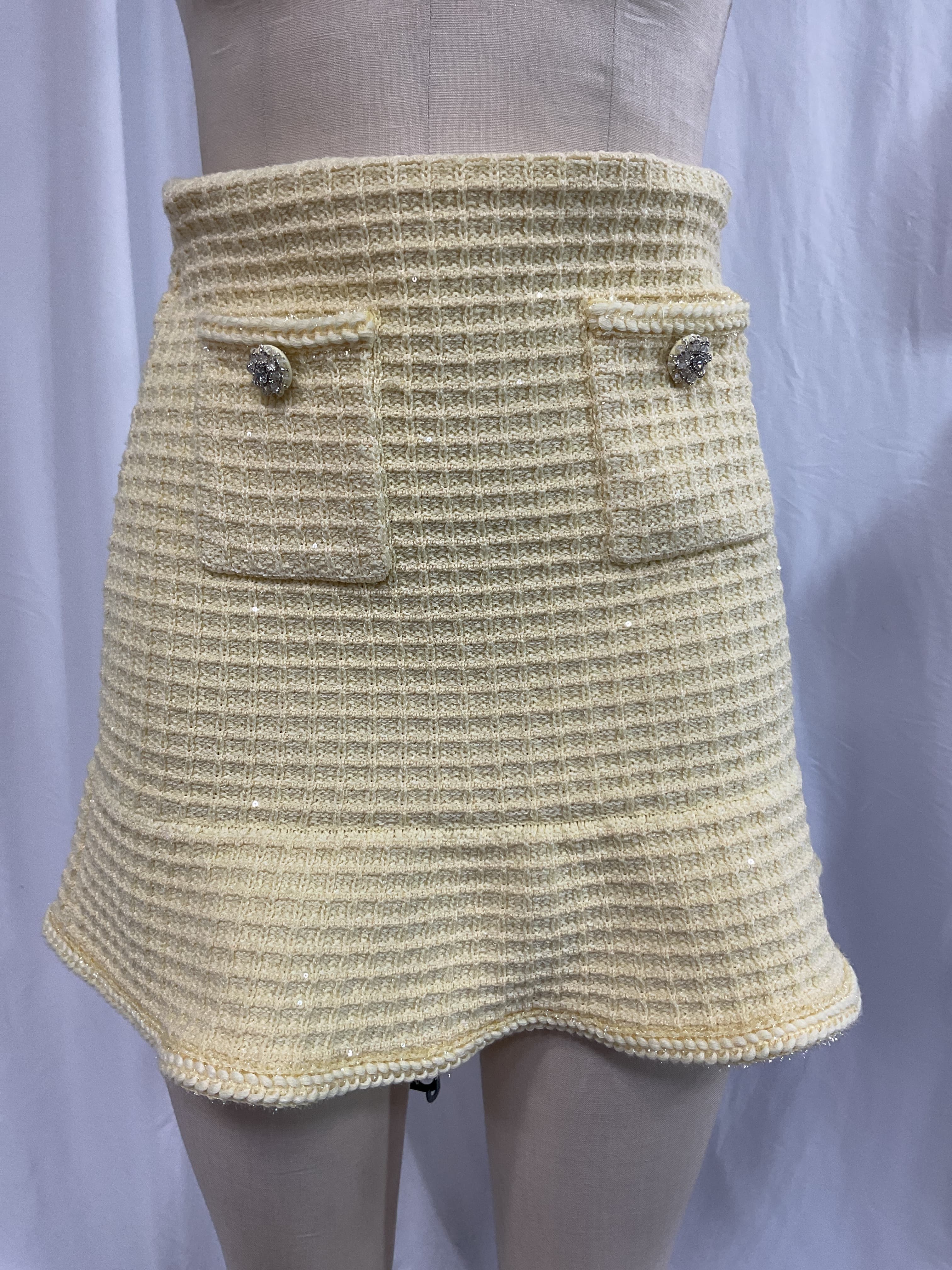 Textured Knit Skirt In Yellow - Image 2