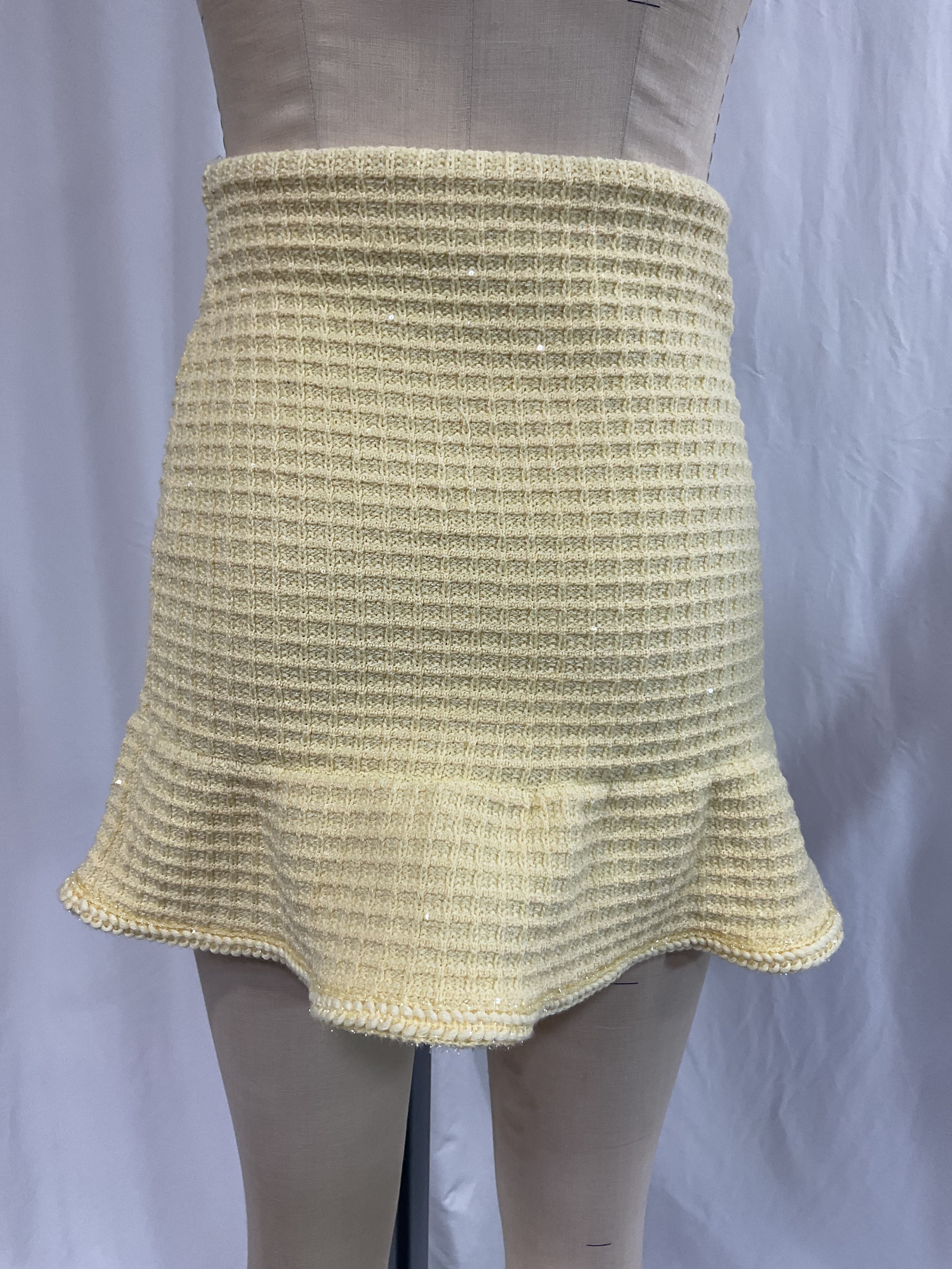 Textured Knit Skirt In Yellow - Image 3