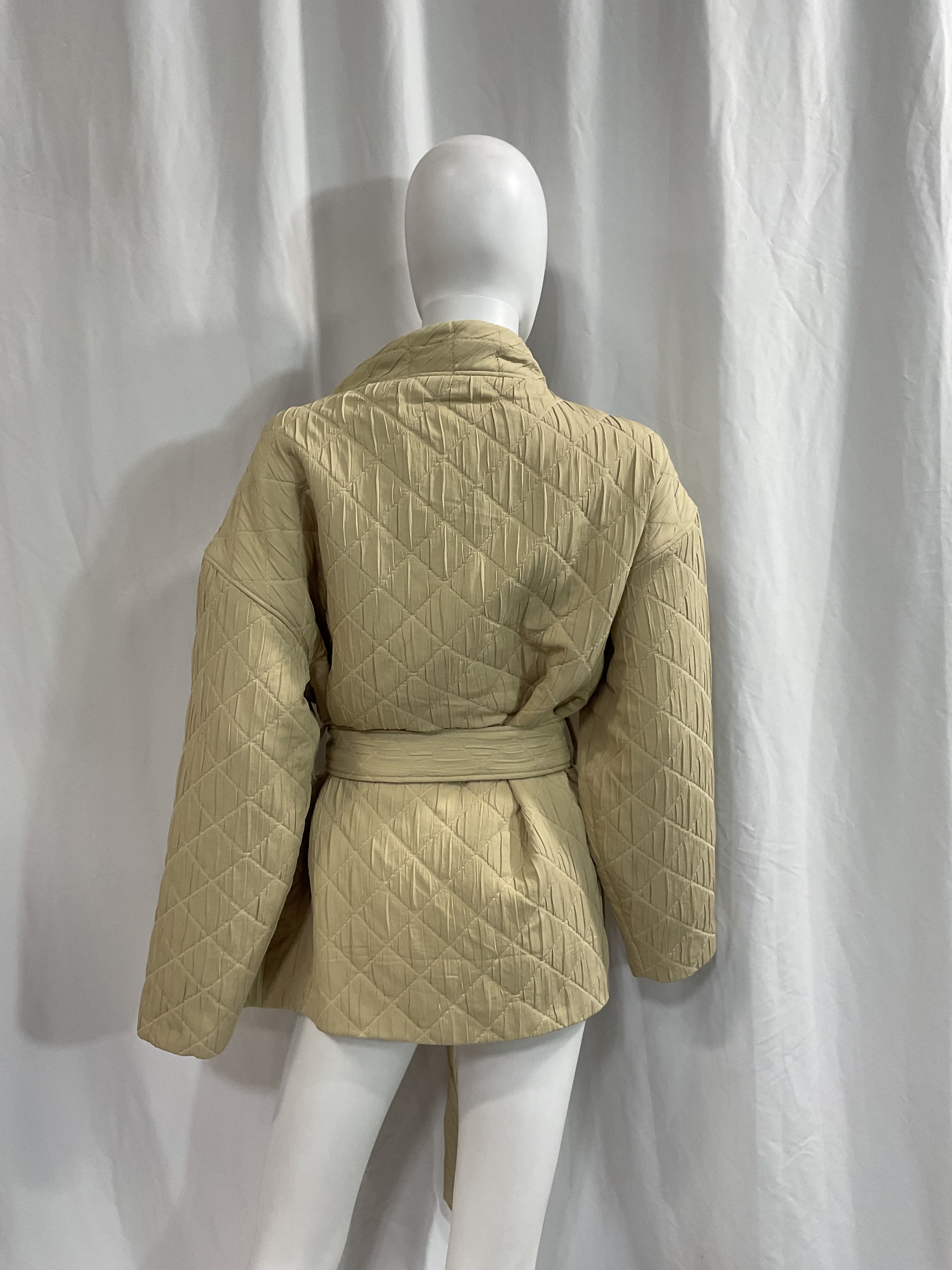 Quilted Wrap Collar Puffer Jacket - Image 3