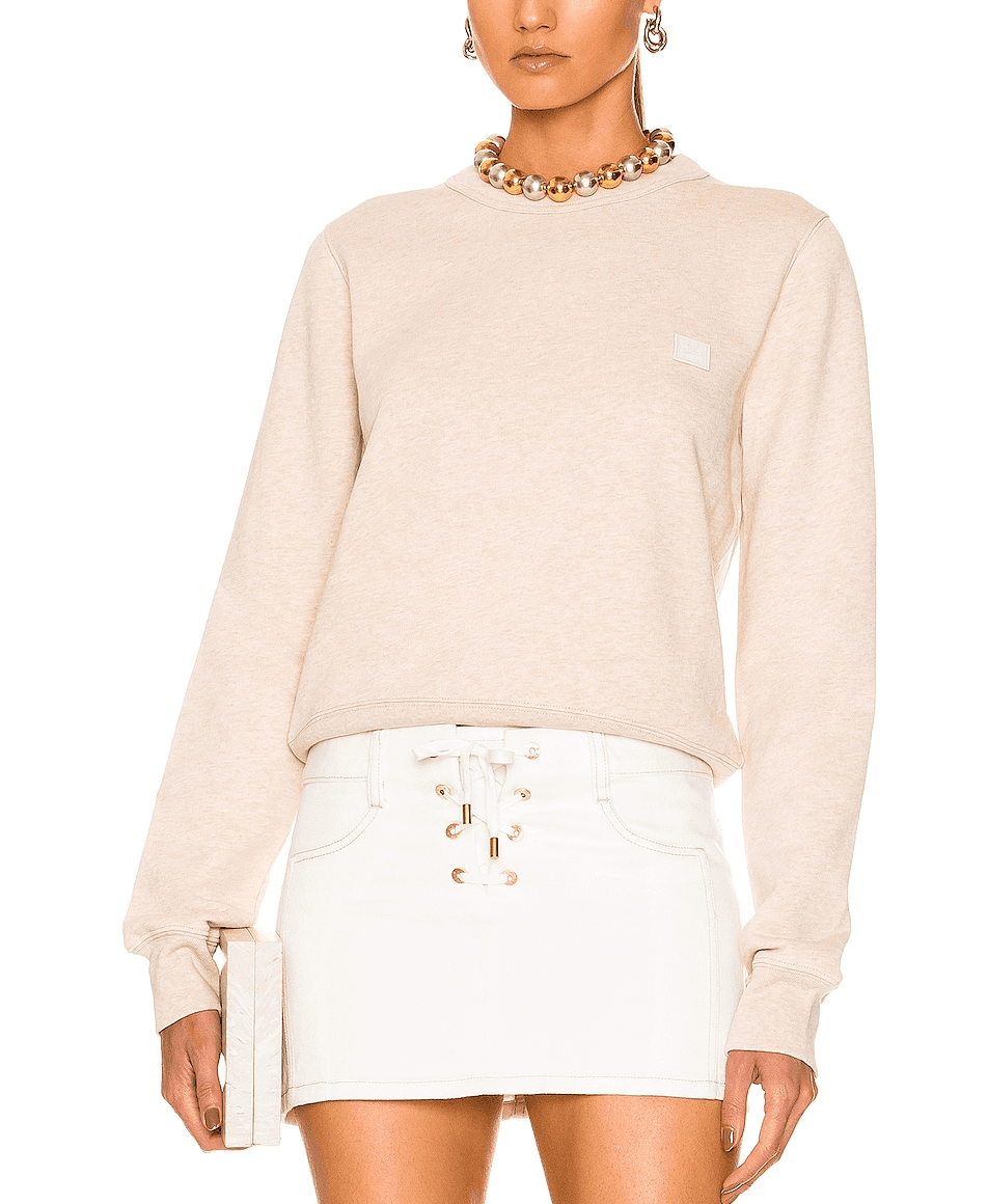 Pullover Sweater In Oatmeal Melange - Image 1