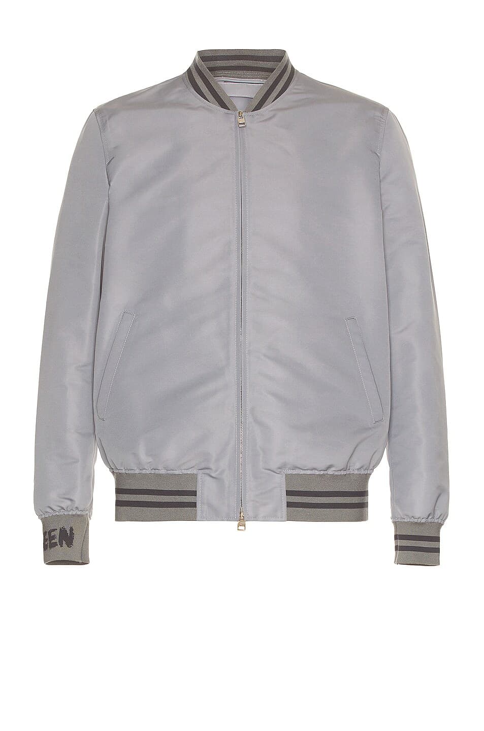 Sporty Rib Bomber In Dove Grey - Image 1