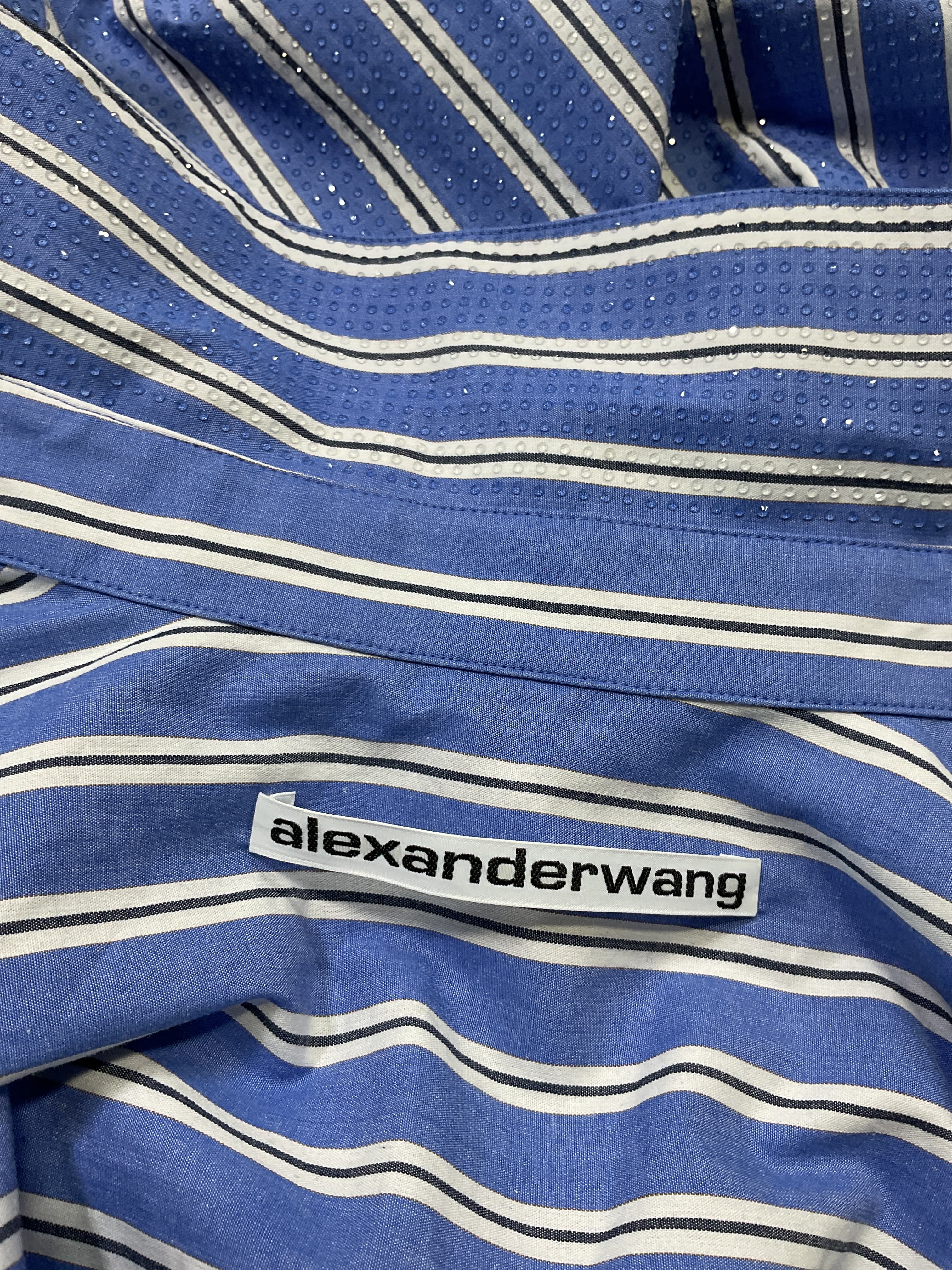 Beaded Shirt In Blue & White - Image 4