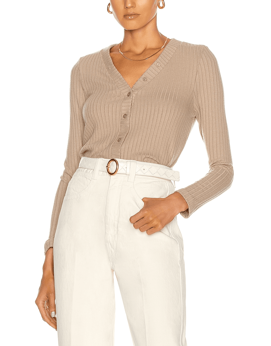 Sweater Rib Cropped Cardigan - Image 1