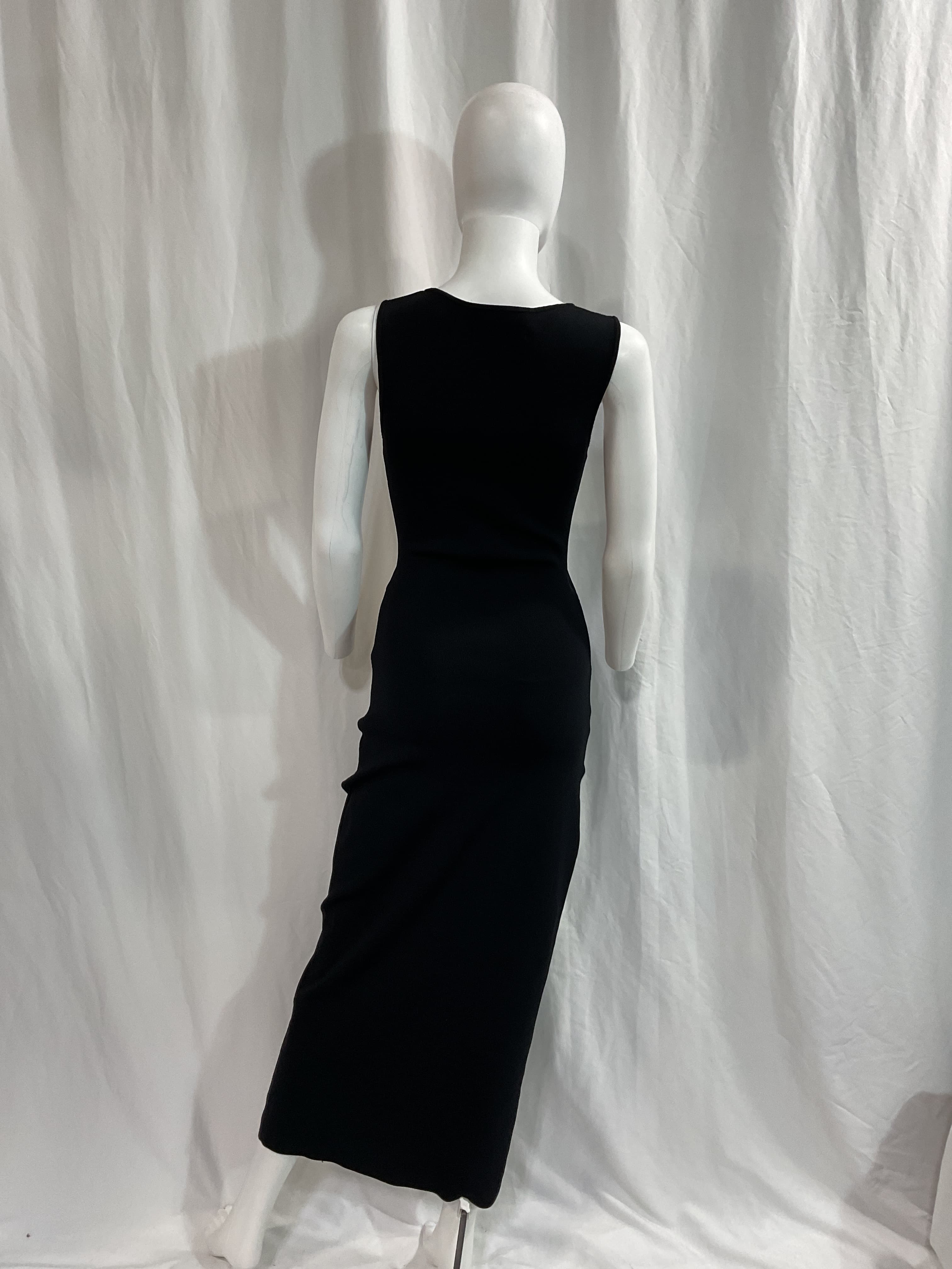 Crystal Lattice Long Sleeve Column Dress In Black - Image 3