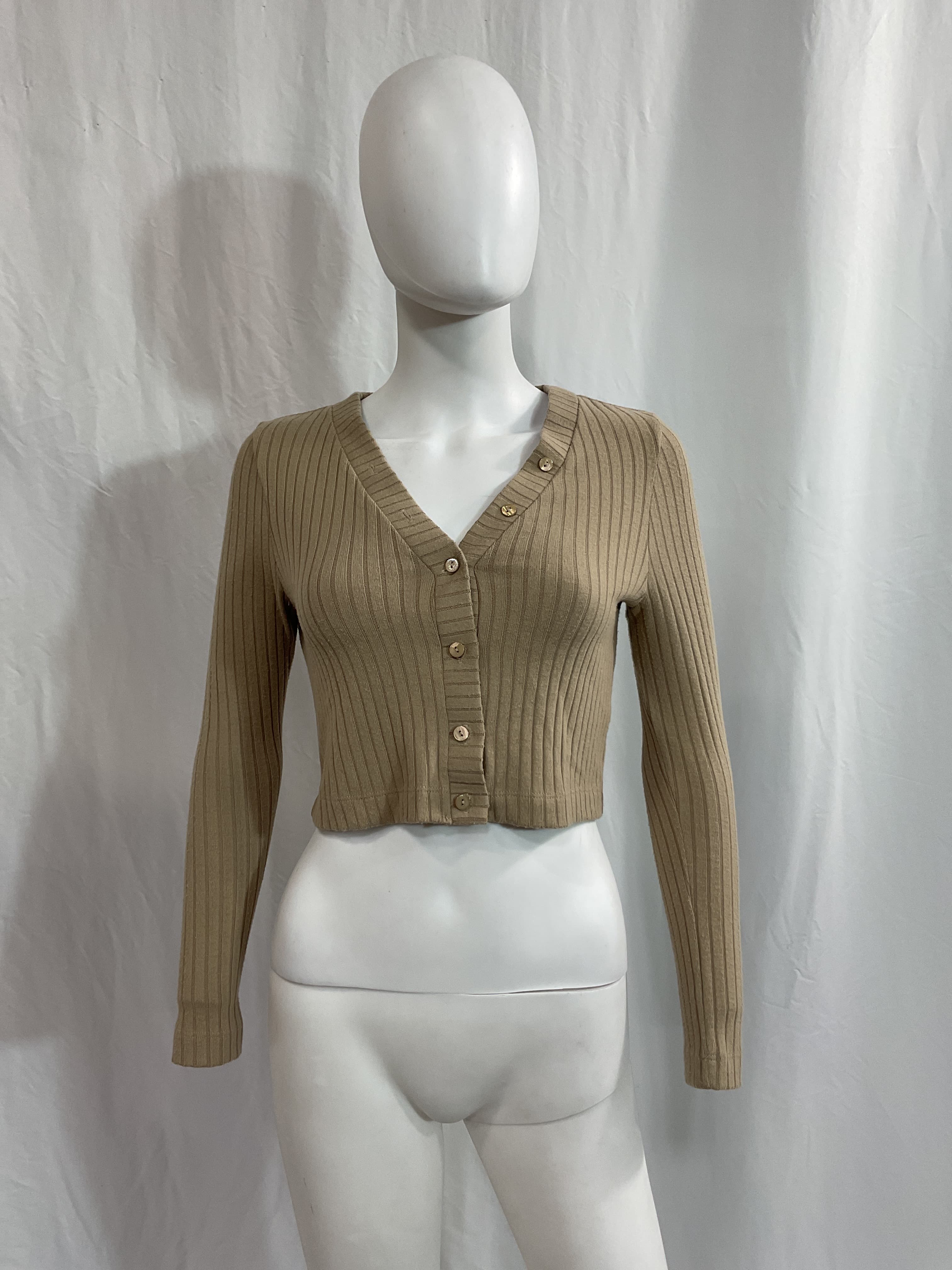 Sweater Rib Cropped Cardigan - Image 3