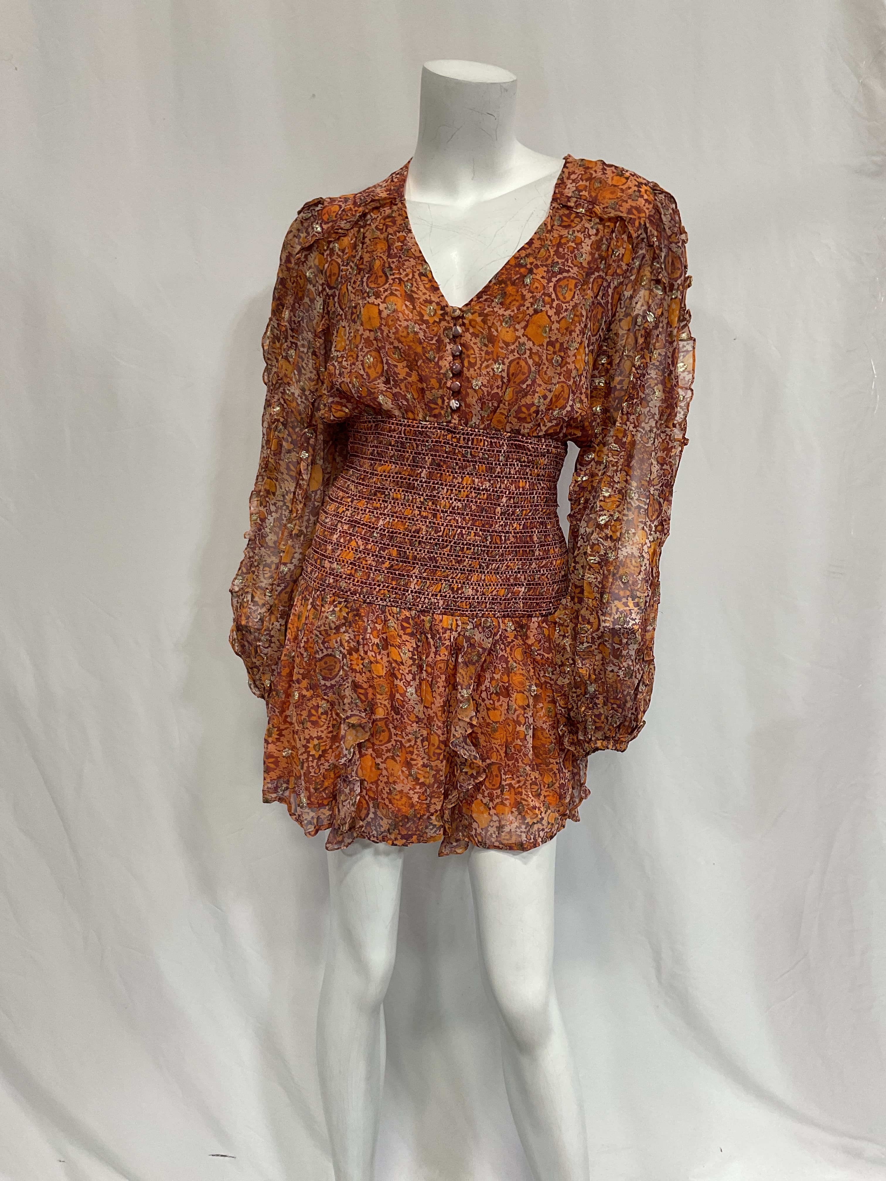 Lar Mini Dress In Bronze - Image 4