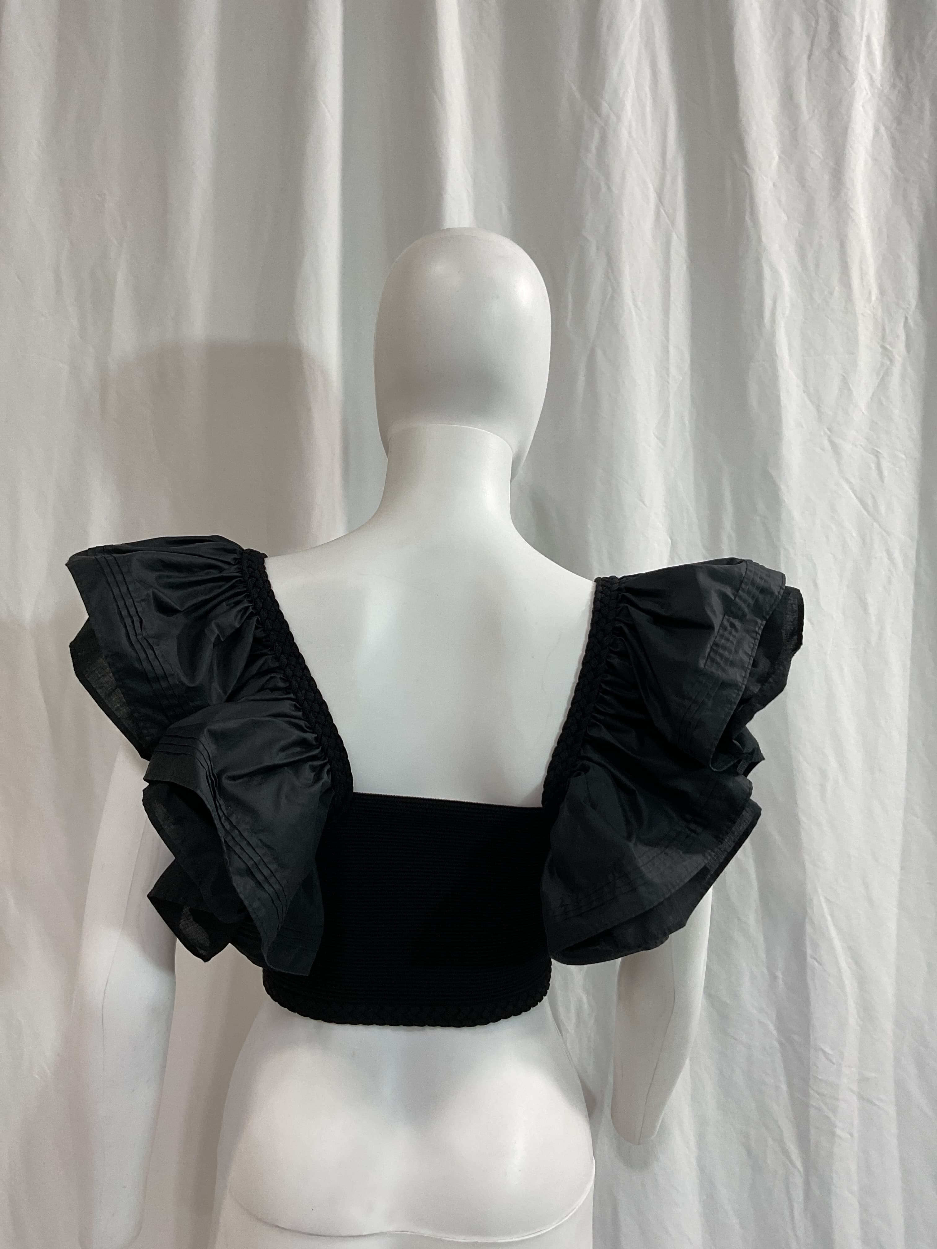 Corinne Ruffled Knit Crop Top - Image 3