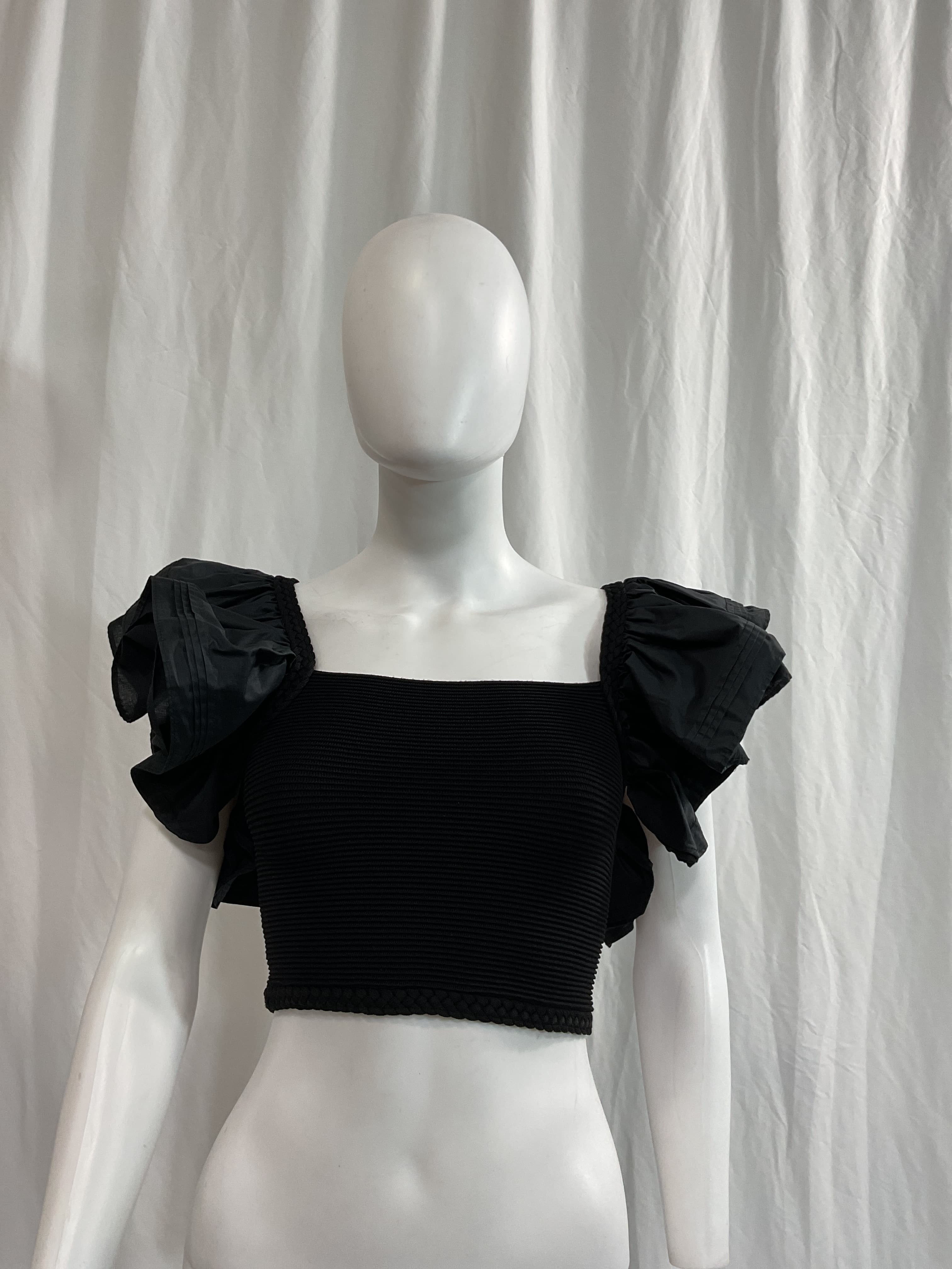 Corinne Ruffled Knit Crop Top - Image 4