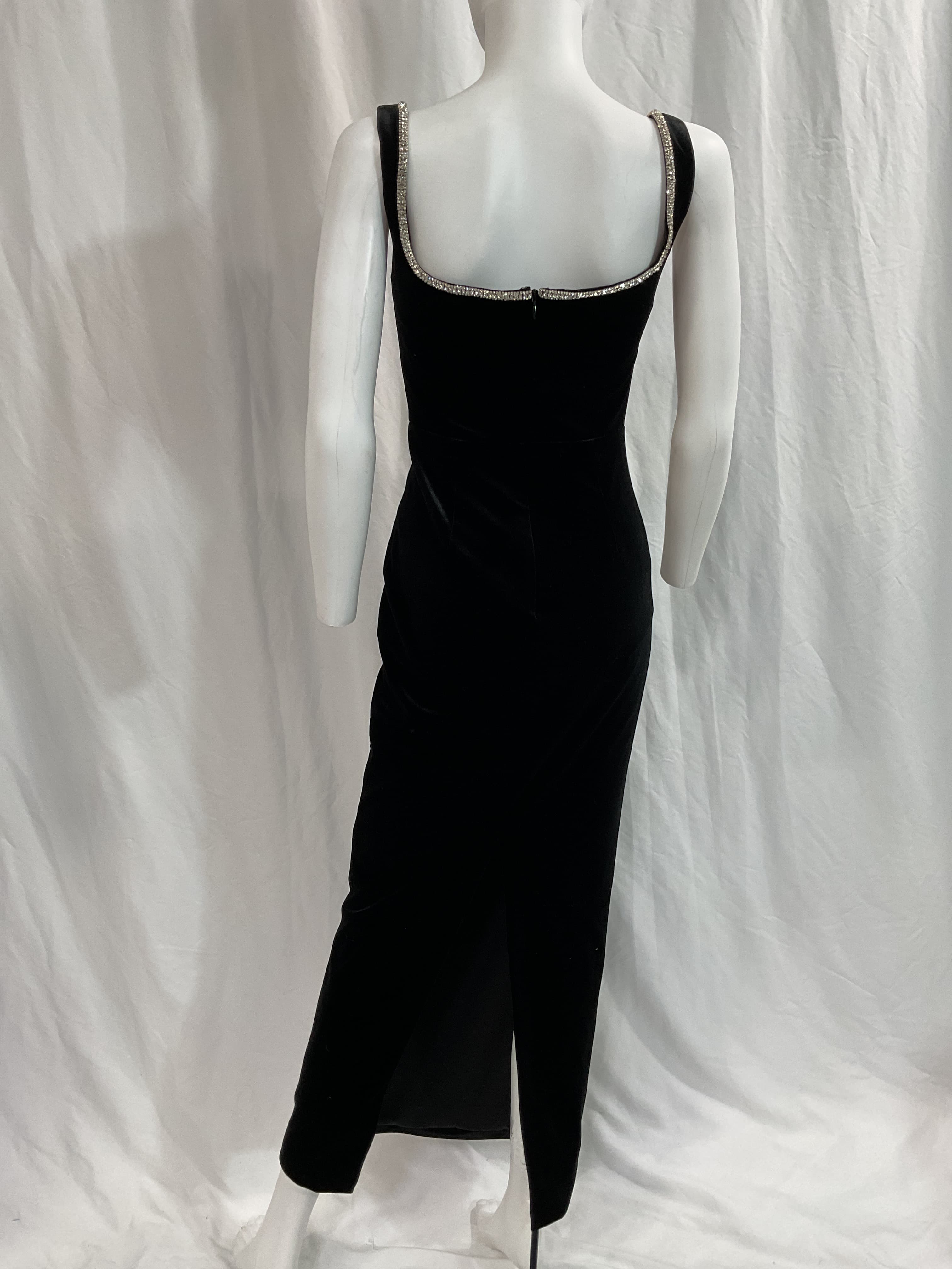 Velvet Maxi Dress In Black - Image 2