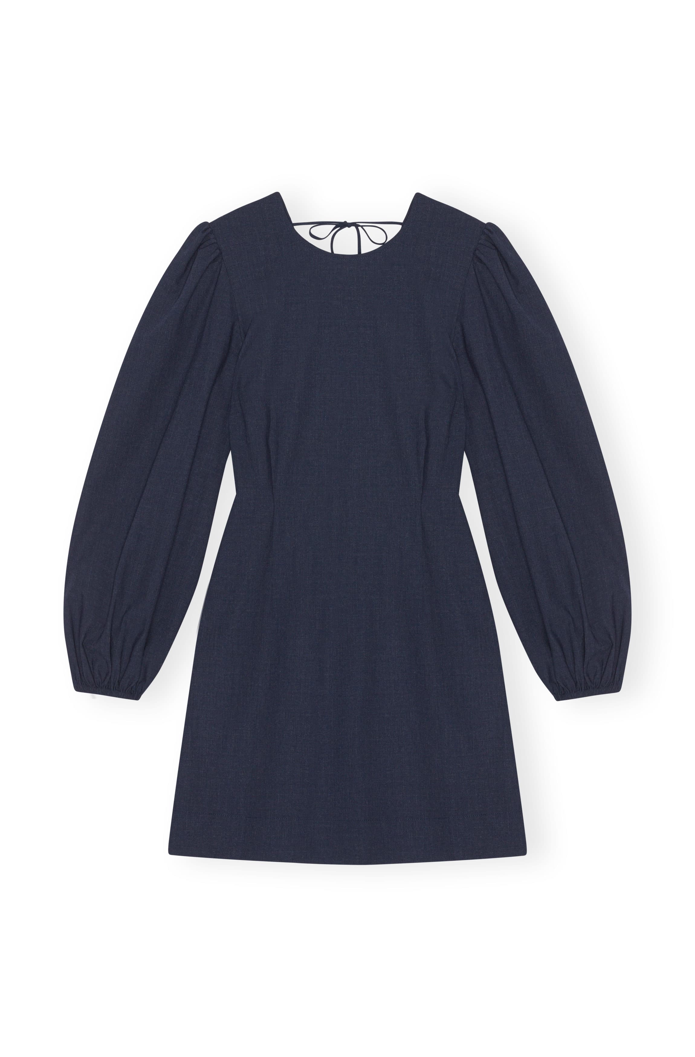 Blue Drapey Melange Open Back Mini Dress - Image 1