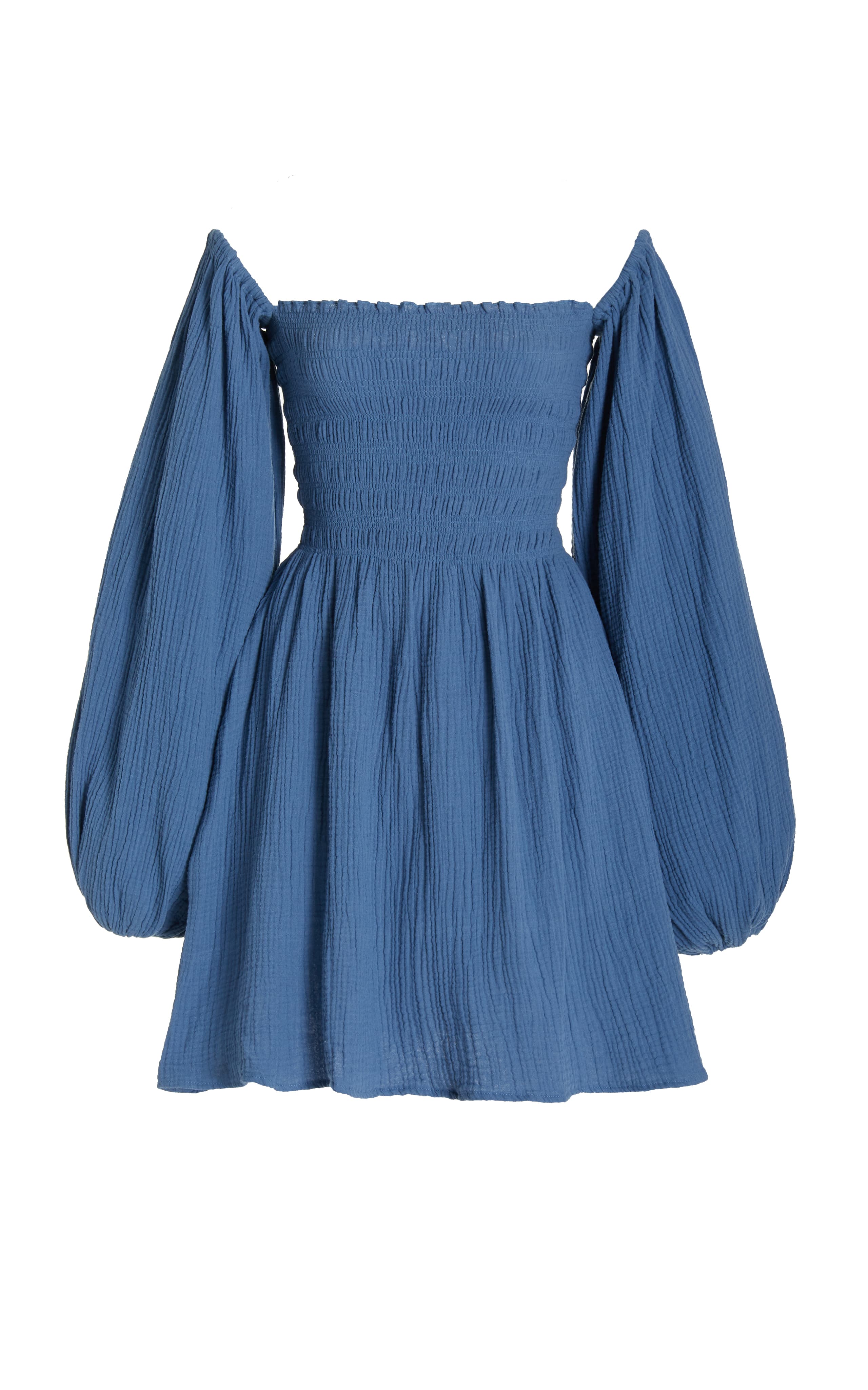Agatha Smocked Cotton Off-The-Shoulder Dress - Image 1