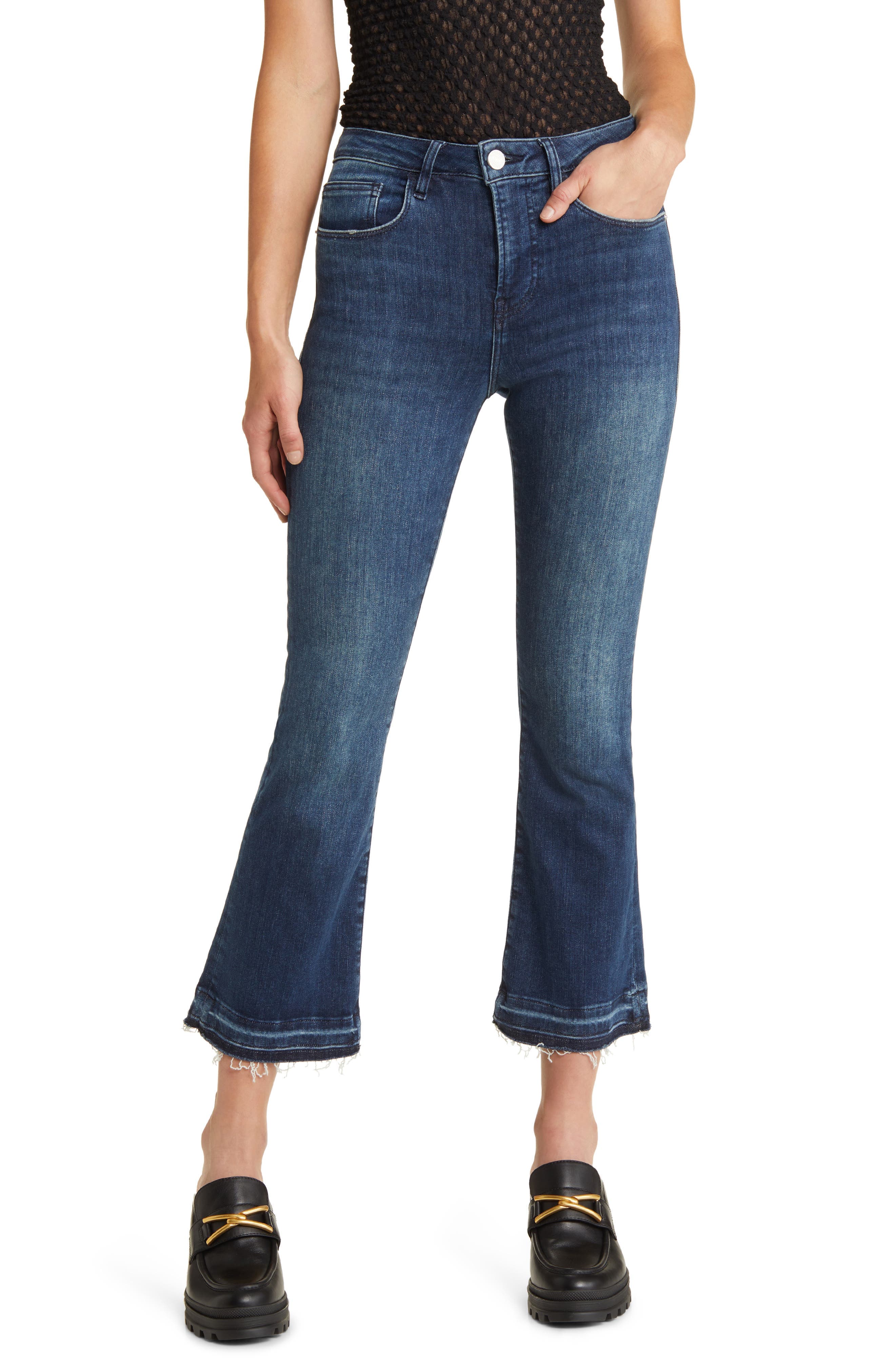 Le Crop Mini Bootcut Release Hem Jeans - Image 1