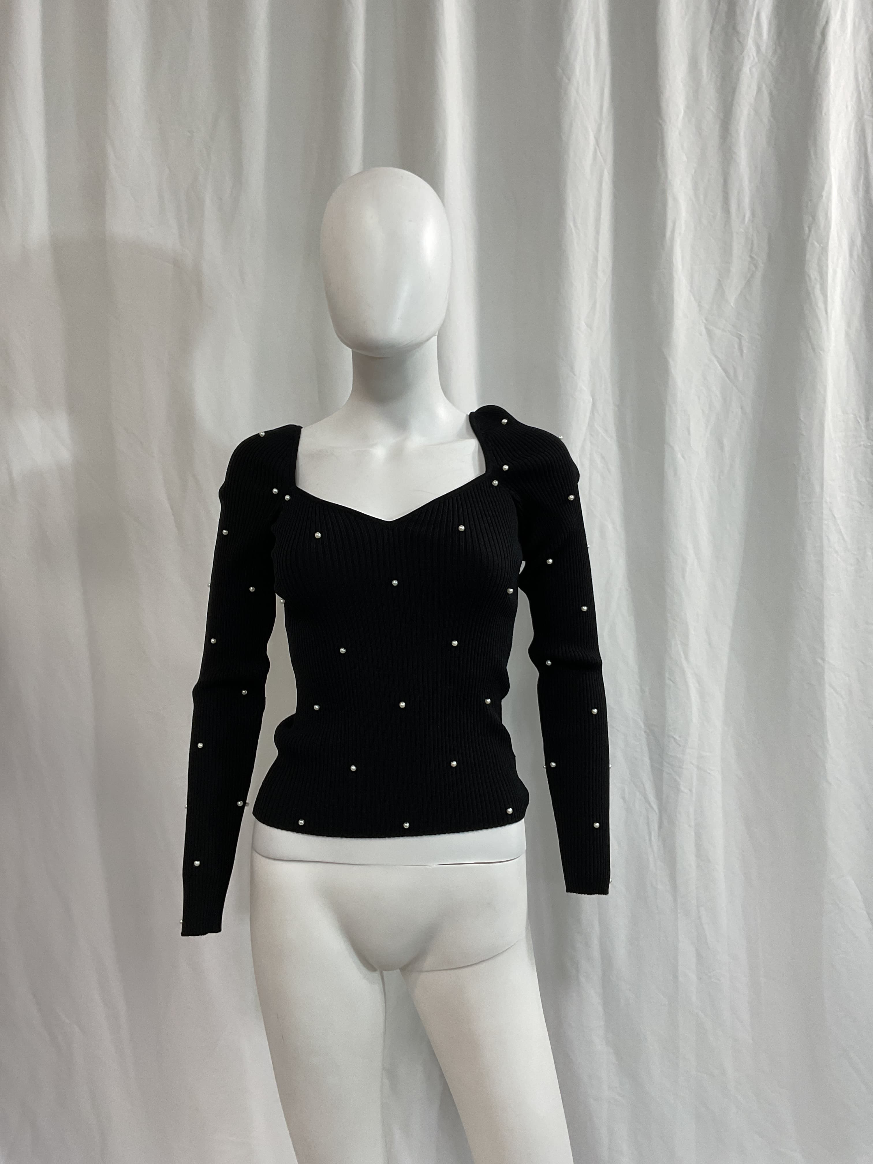 Marlee Pearl Sweater In Black - Image 3