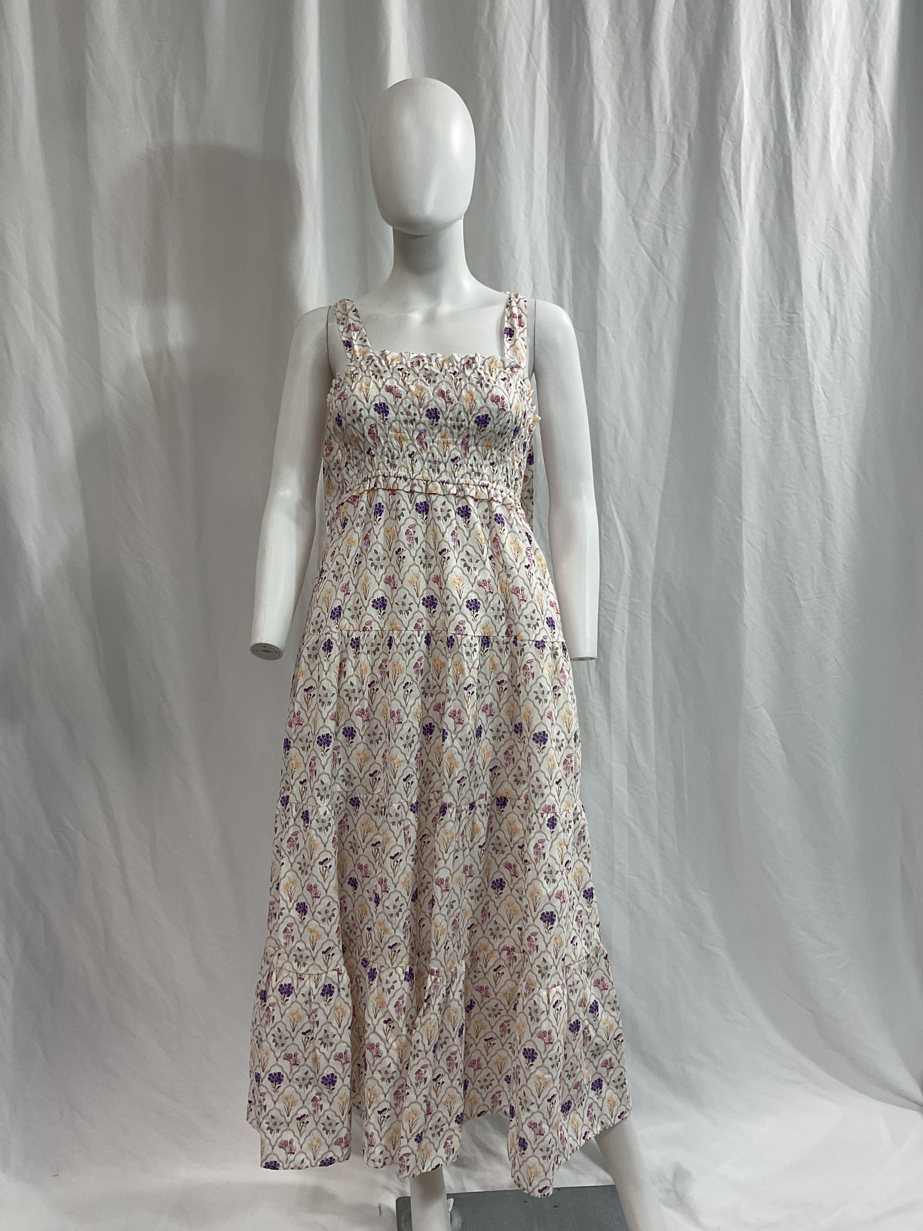 Fleur Smocked Linen-Cotton Midi-Dress - Image 3