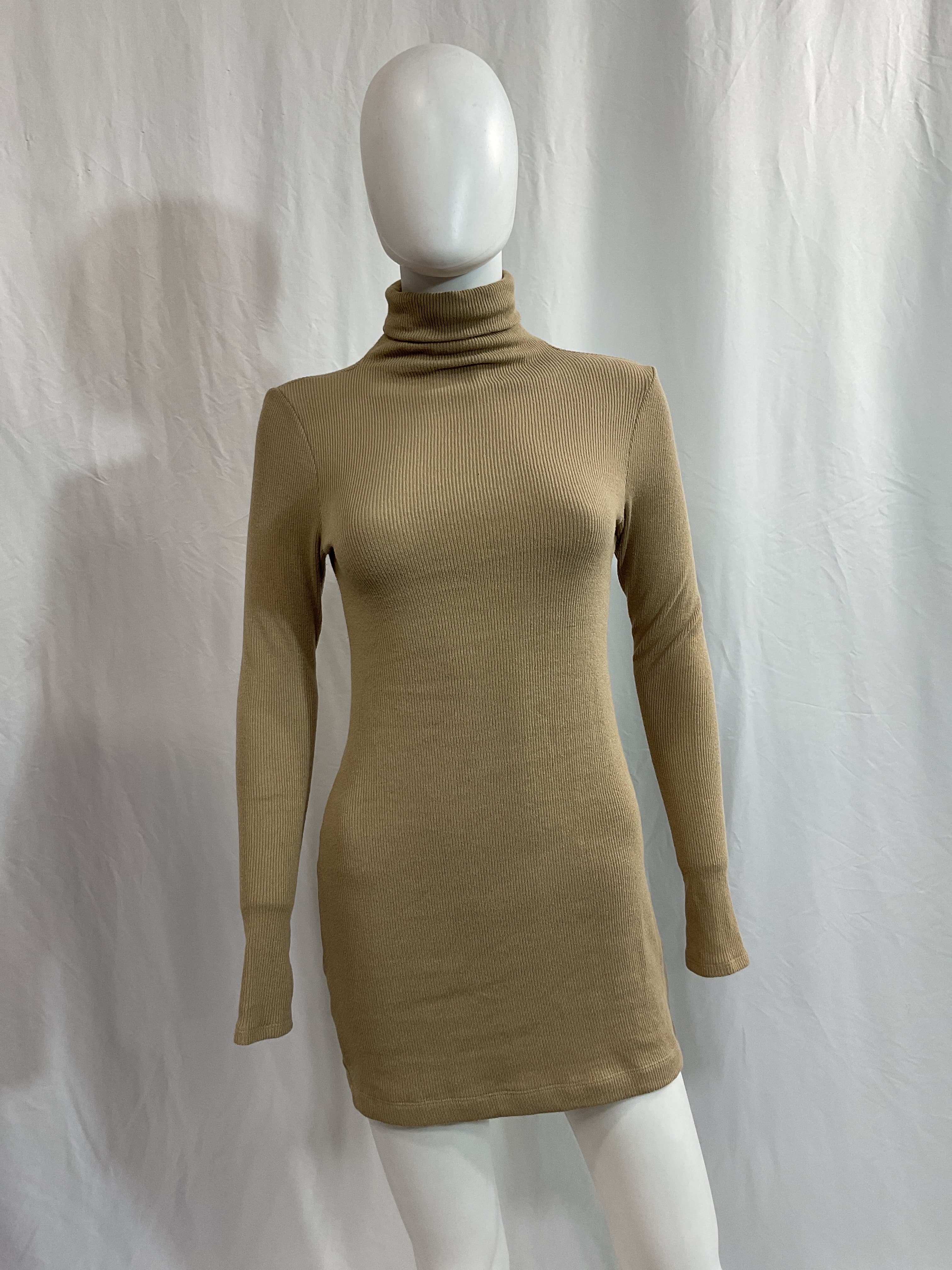 Knit Turtleneck Tunic Mini Dress - Image 3
