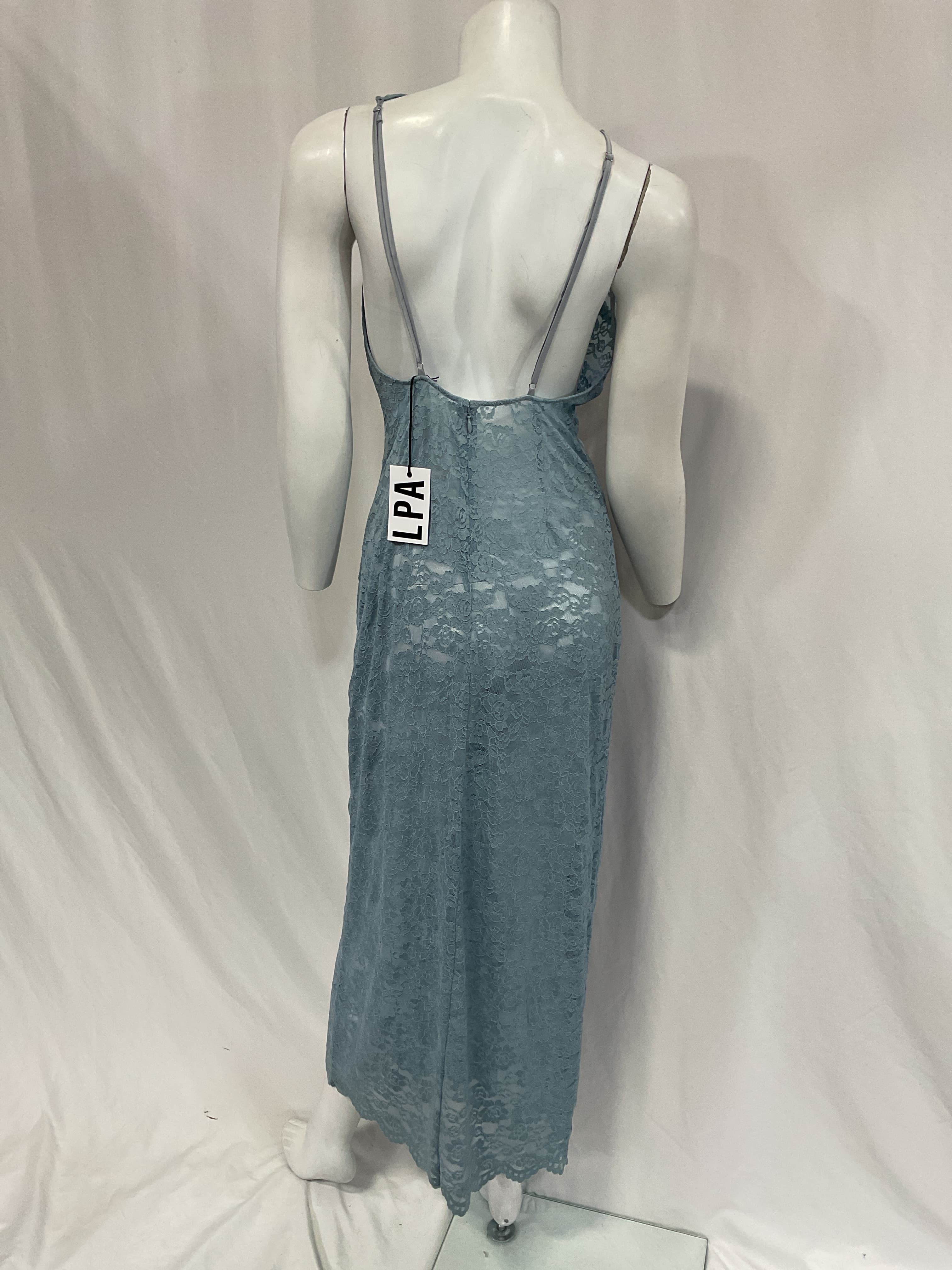Serafina Lace Maxi Dress In Shadow Blue - Image 2