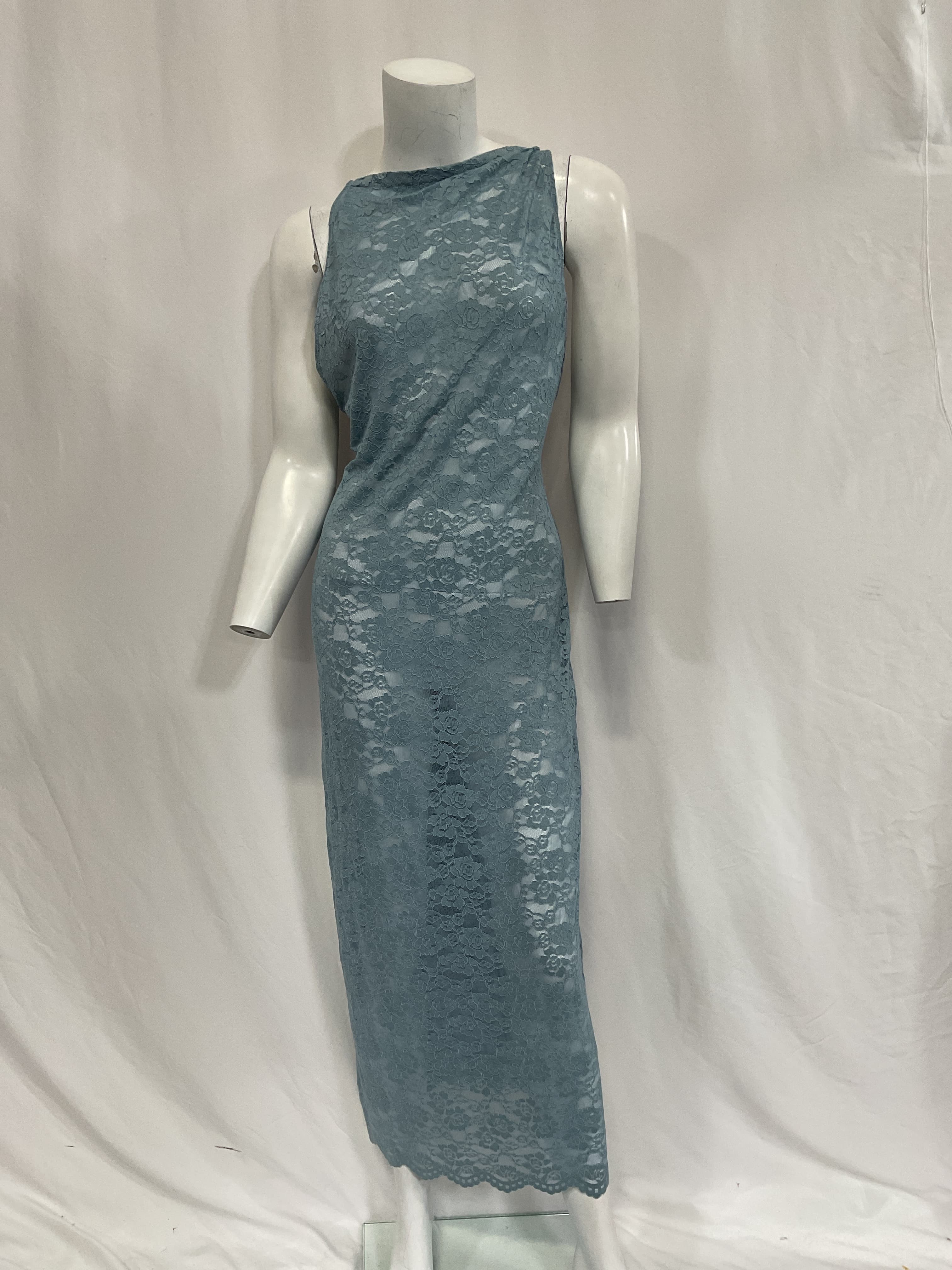 Serafina Lace Maxi Dress In Shadow Blue - Image 3