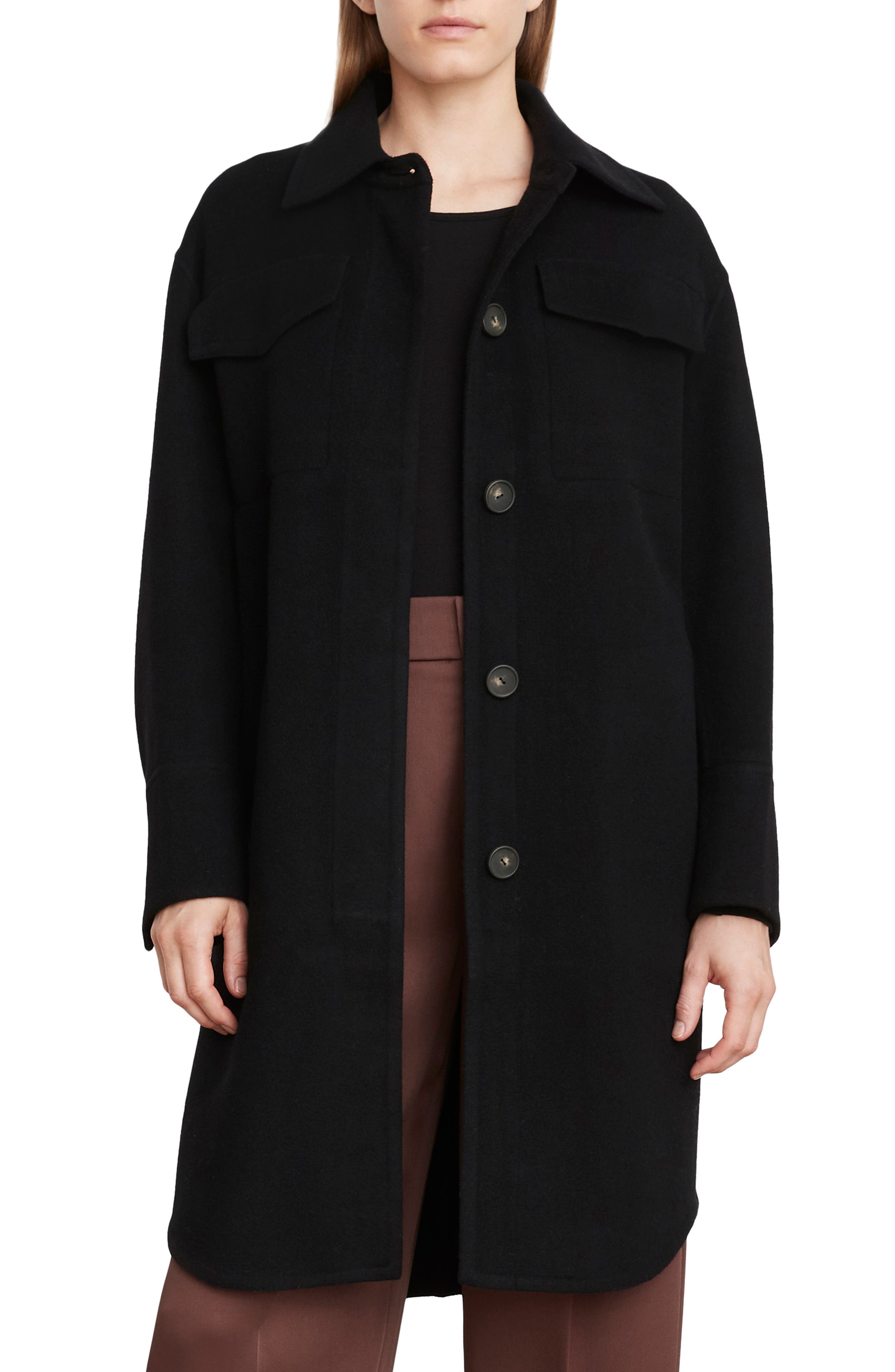 Recycled Wool Blend Shirt Coat - Image 1
