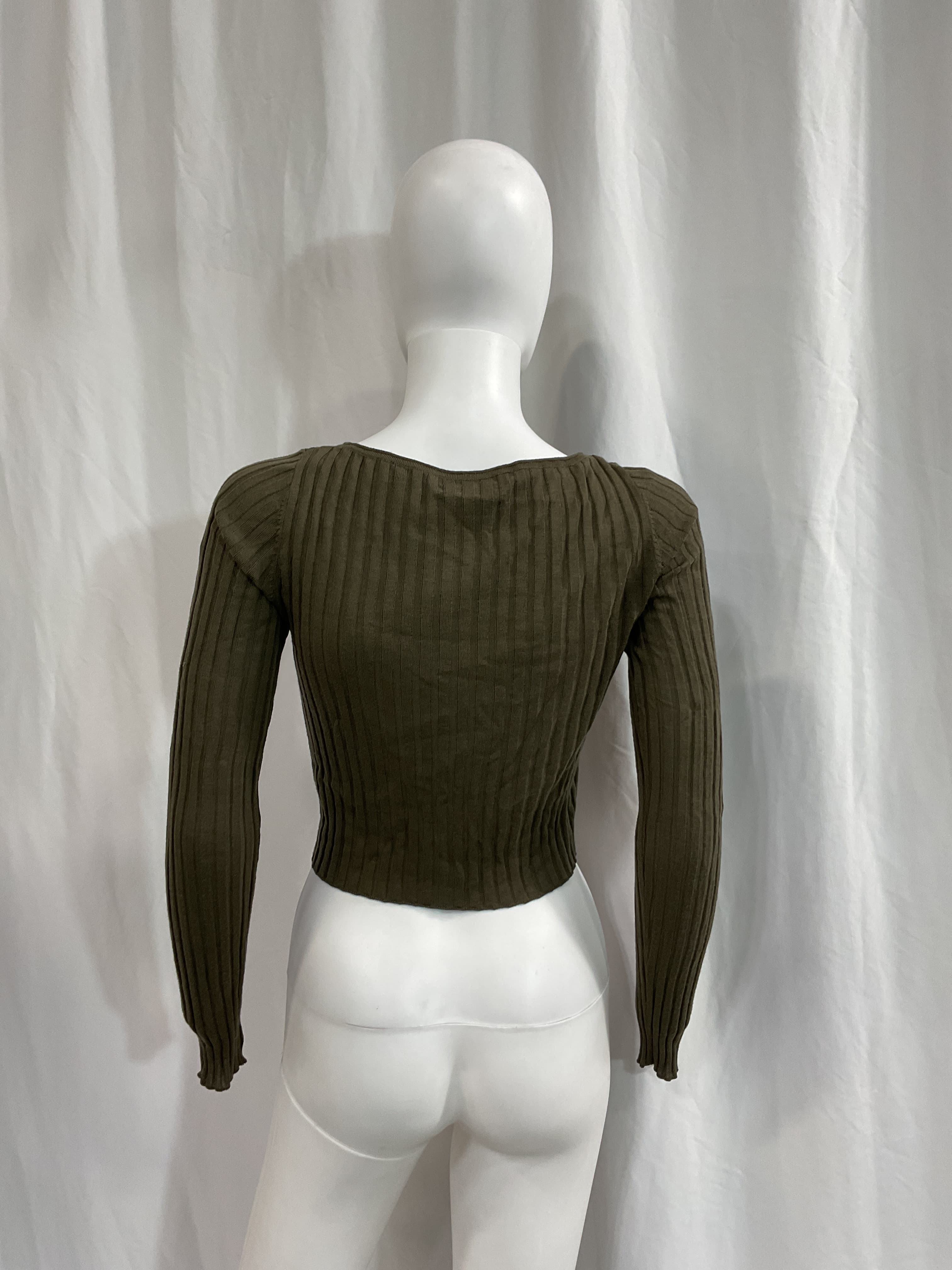 Cropped Ribbed Wool Sweater - Image 2