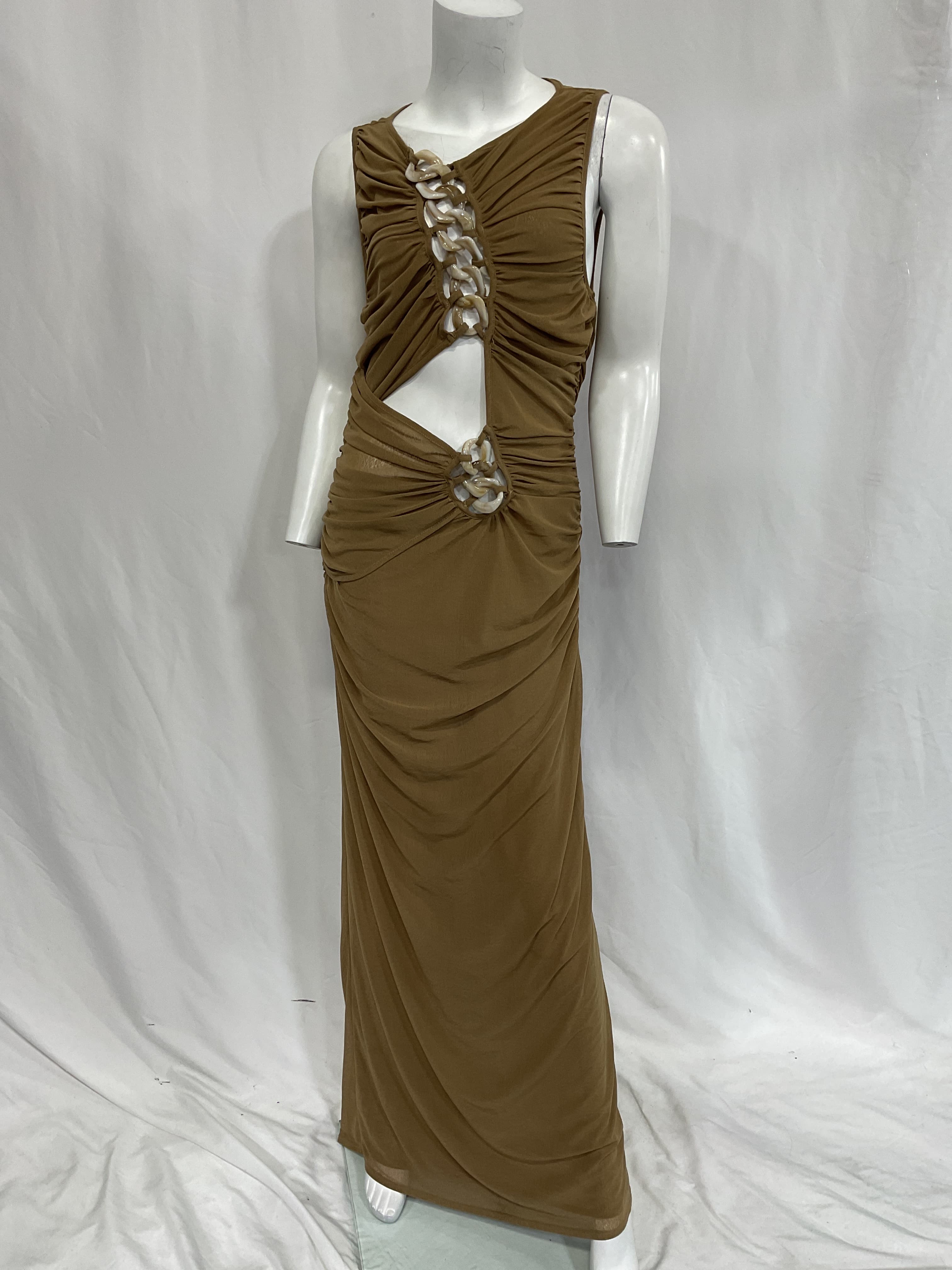 Emeraude Maxi Dress In Umber Brown - Image 2