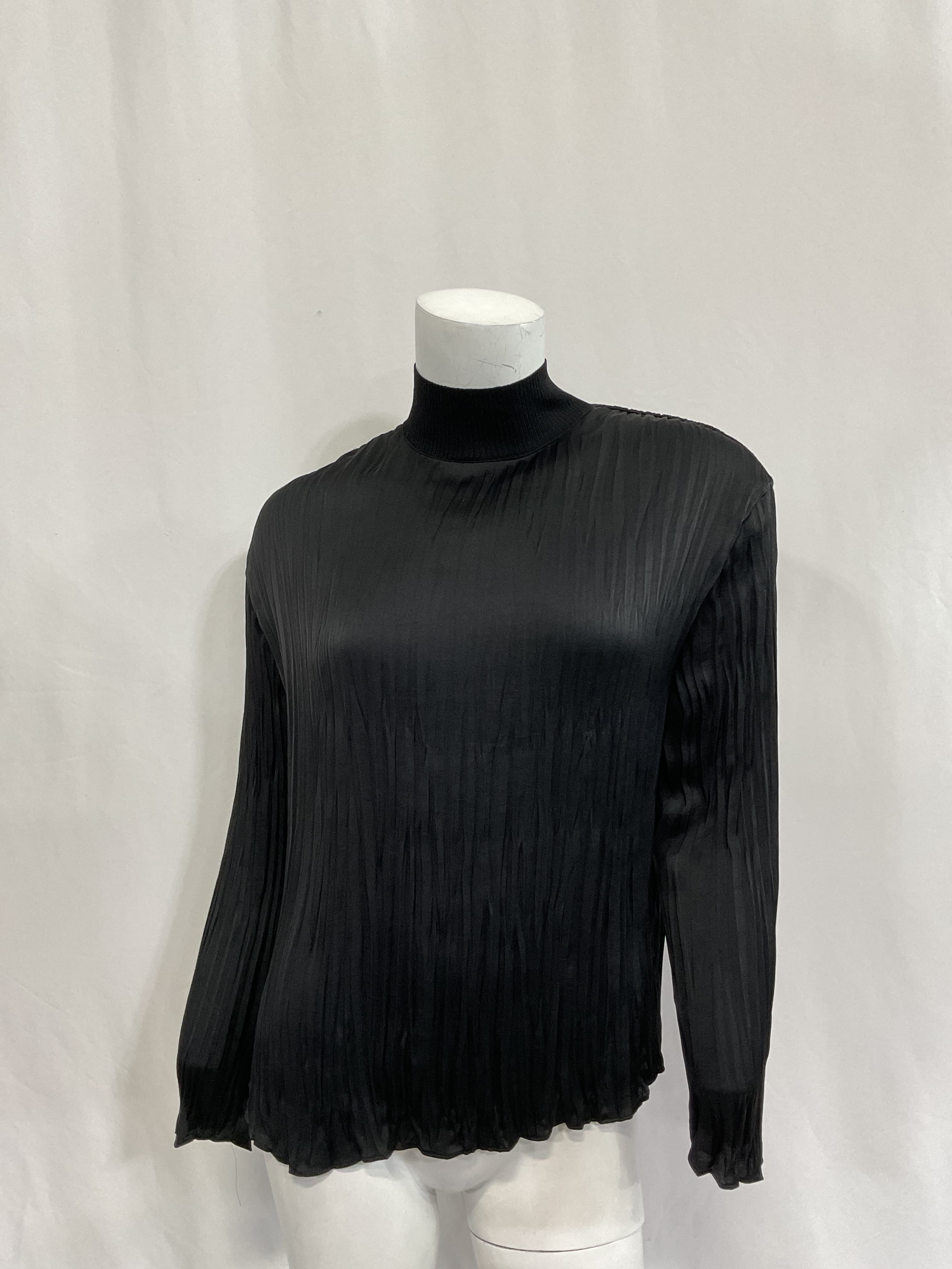 Crushed Satin Mock Neck Top - Image 3