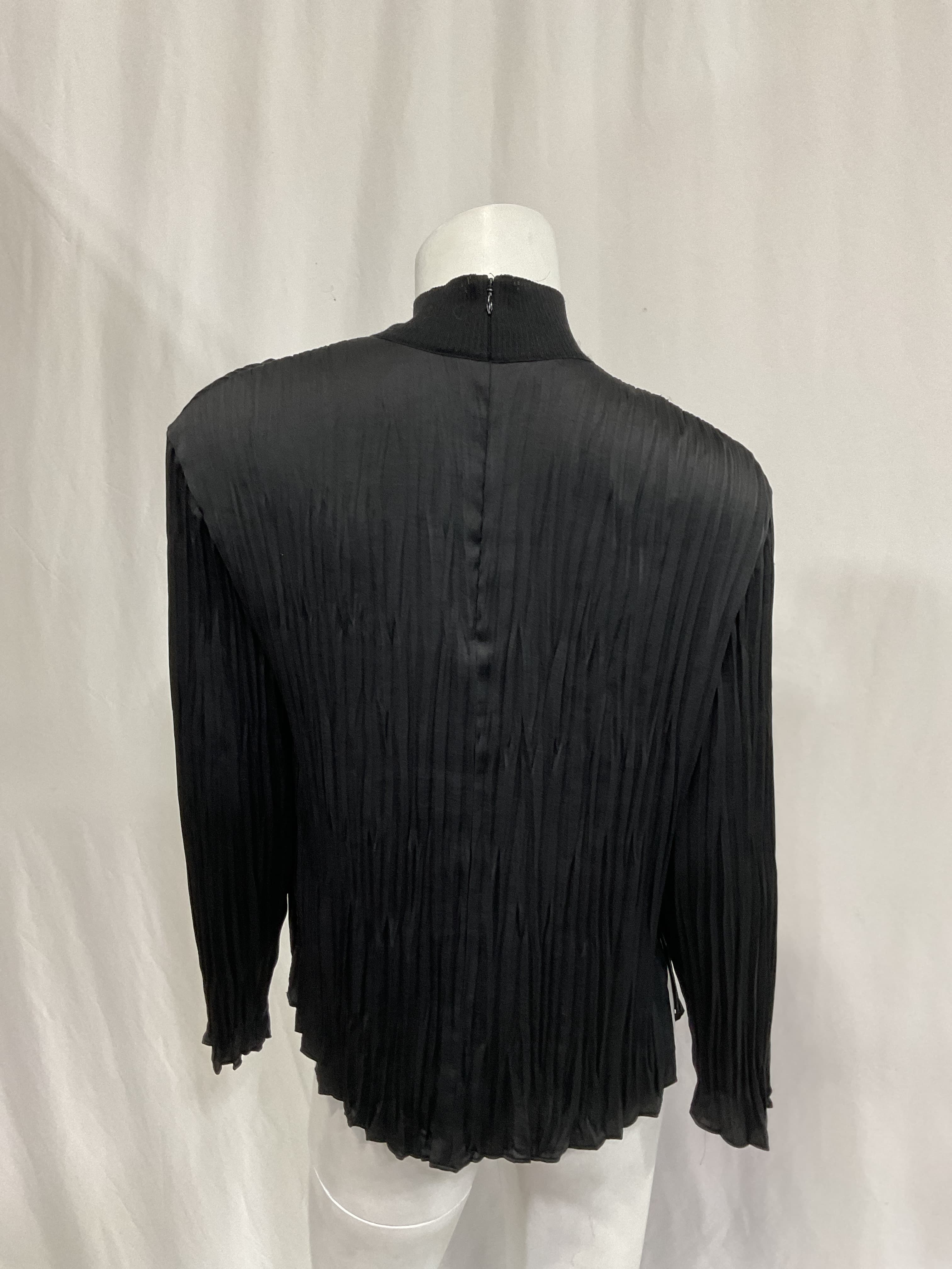 Crushed Satin Mock Neck Top - Image 4