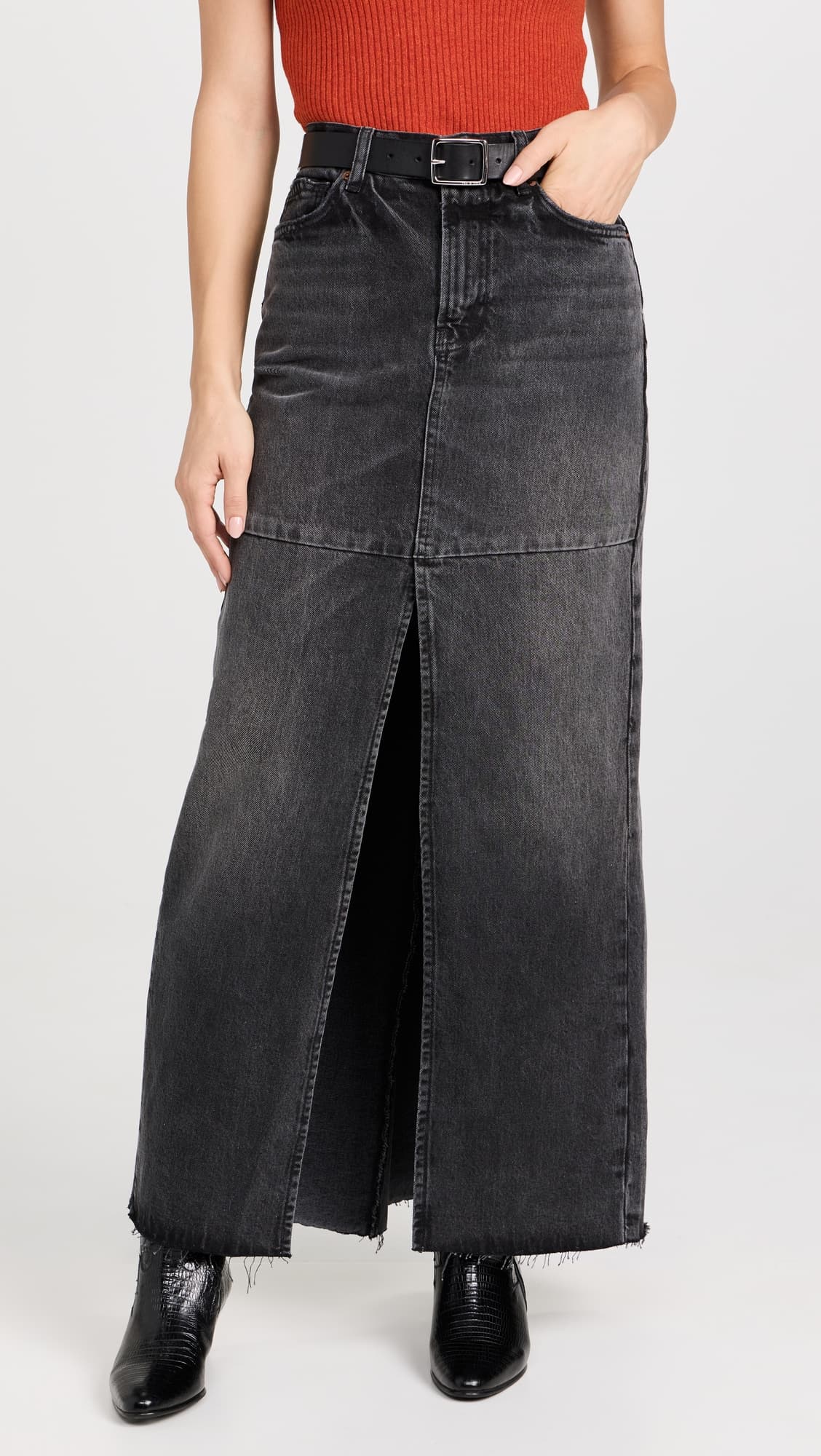 Tazz Maxi Denim Skirt - Image 1