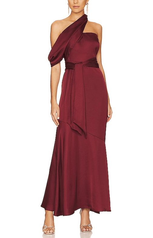 Amal Dress In Sangria - Image 1
