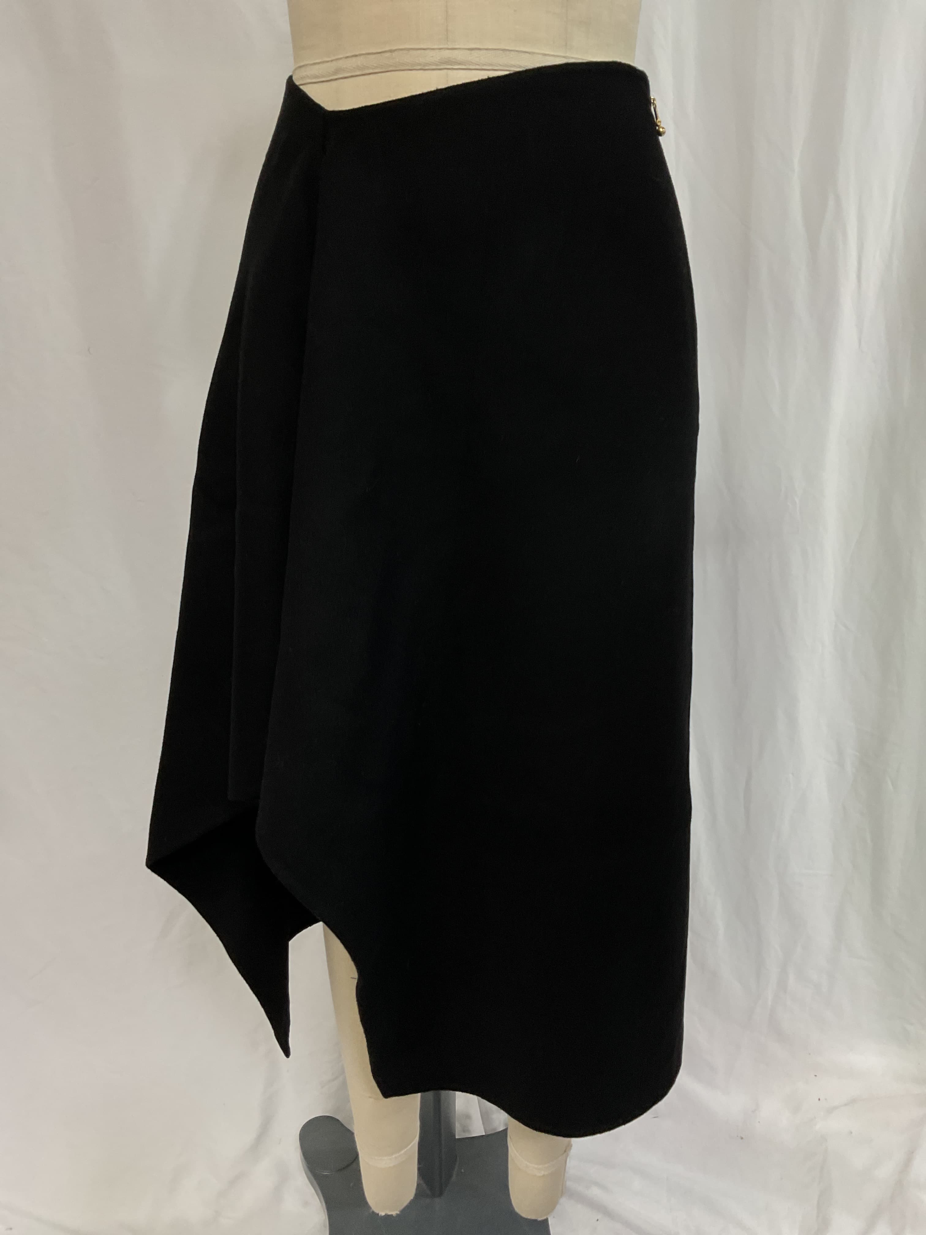 The Asymmetric Wool Midi Skirt - Image 4