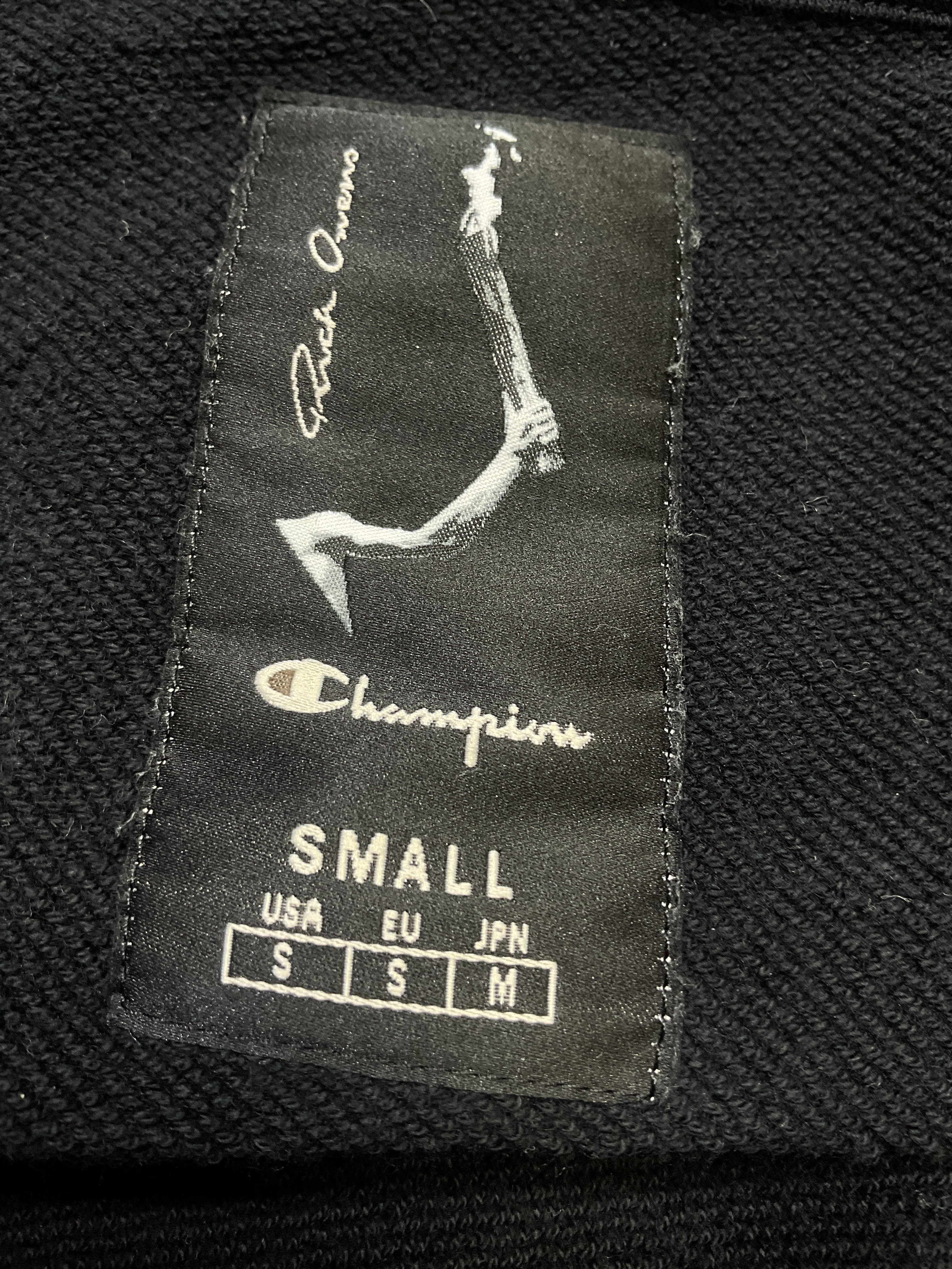 Rick Owens X Champion Jasons Hoodie In Black - Image 4